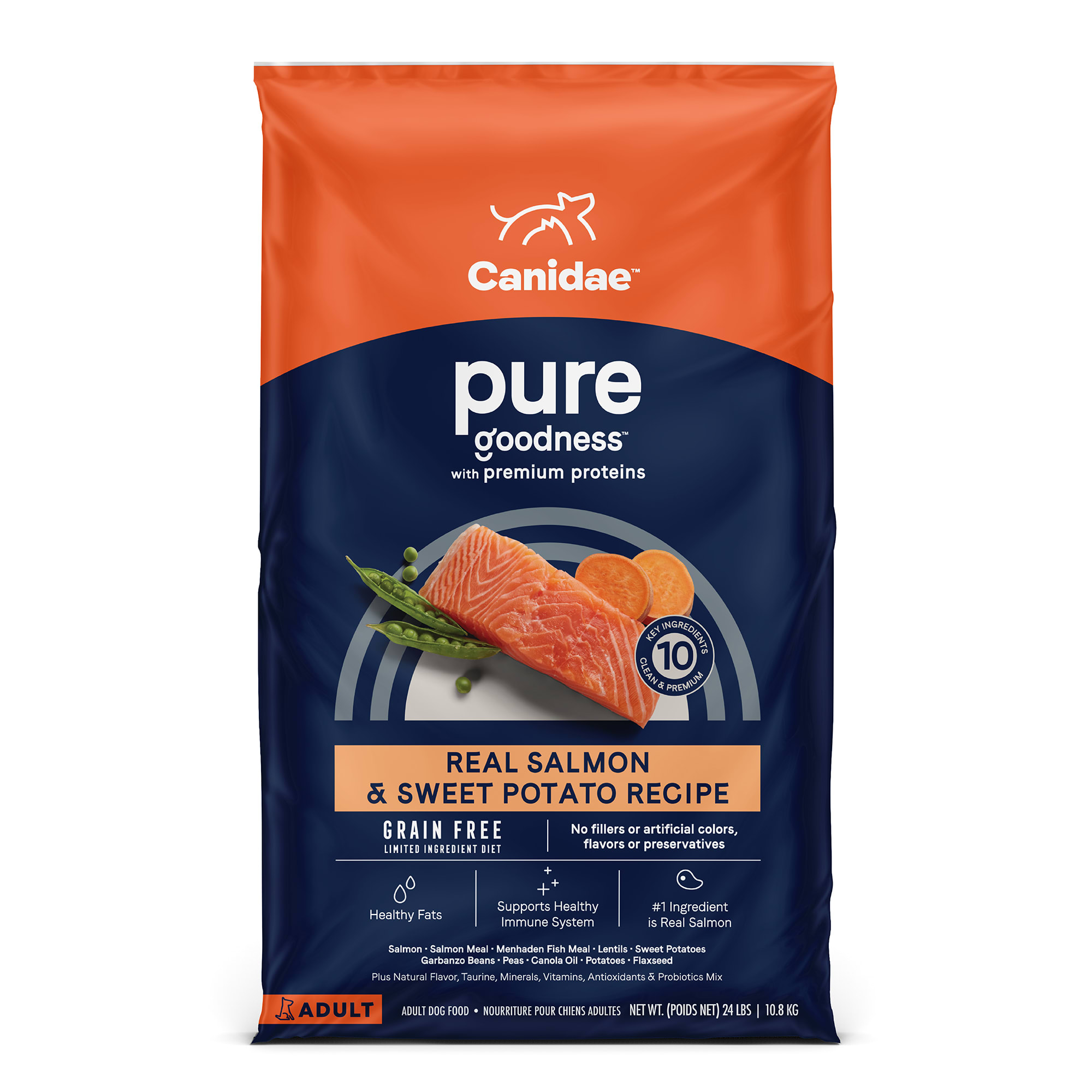 UPC 640461013401 product image for Canidae Pure Real Salmon & Sweet Potato Recipe Adult Dry Dog Food, 24 lbs., 24 l | upcitemdb.com