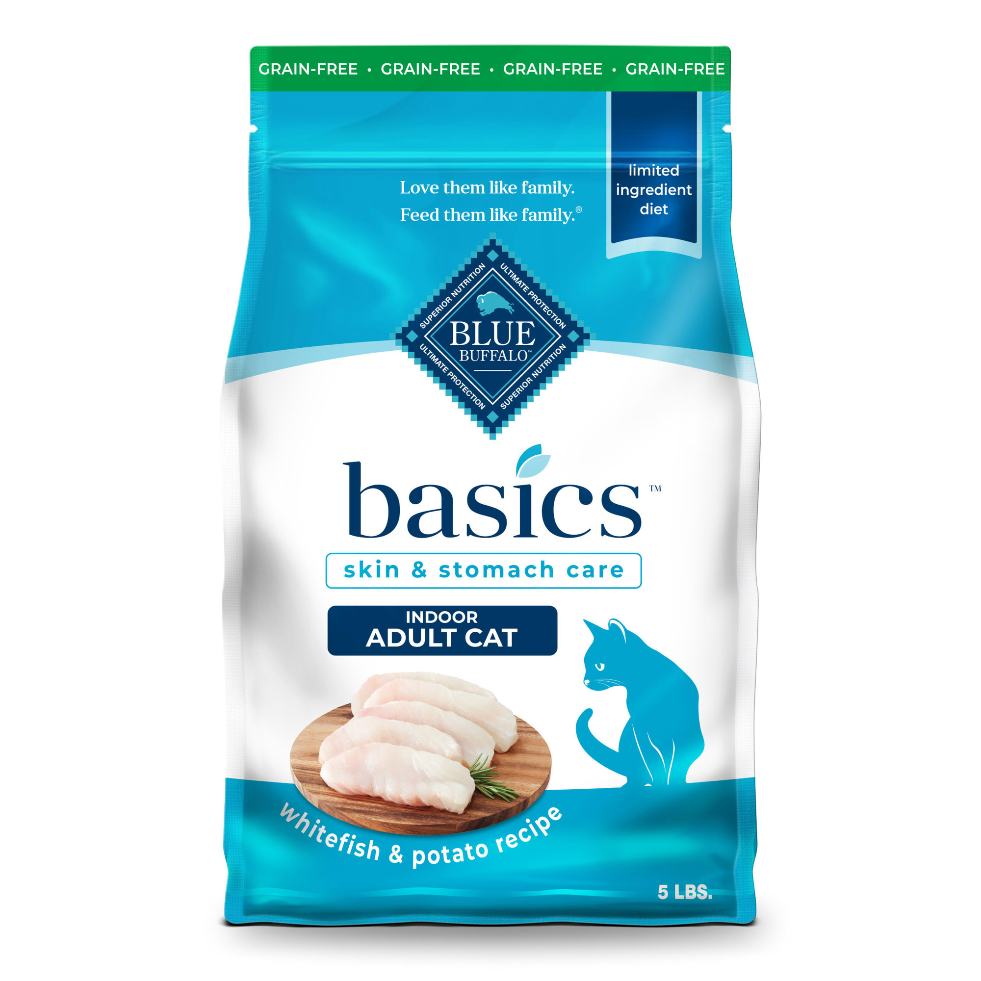 Photos - Cat Food Blue Buffalo Blue Basics Skin & Stomach Care Natural Adult Gr 