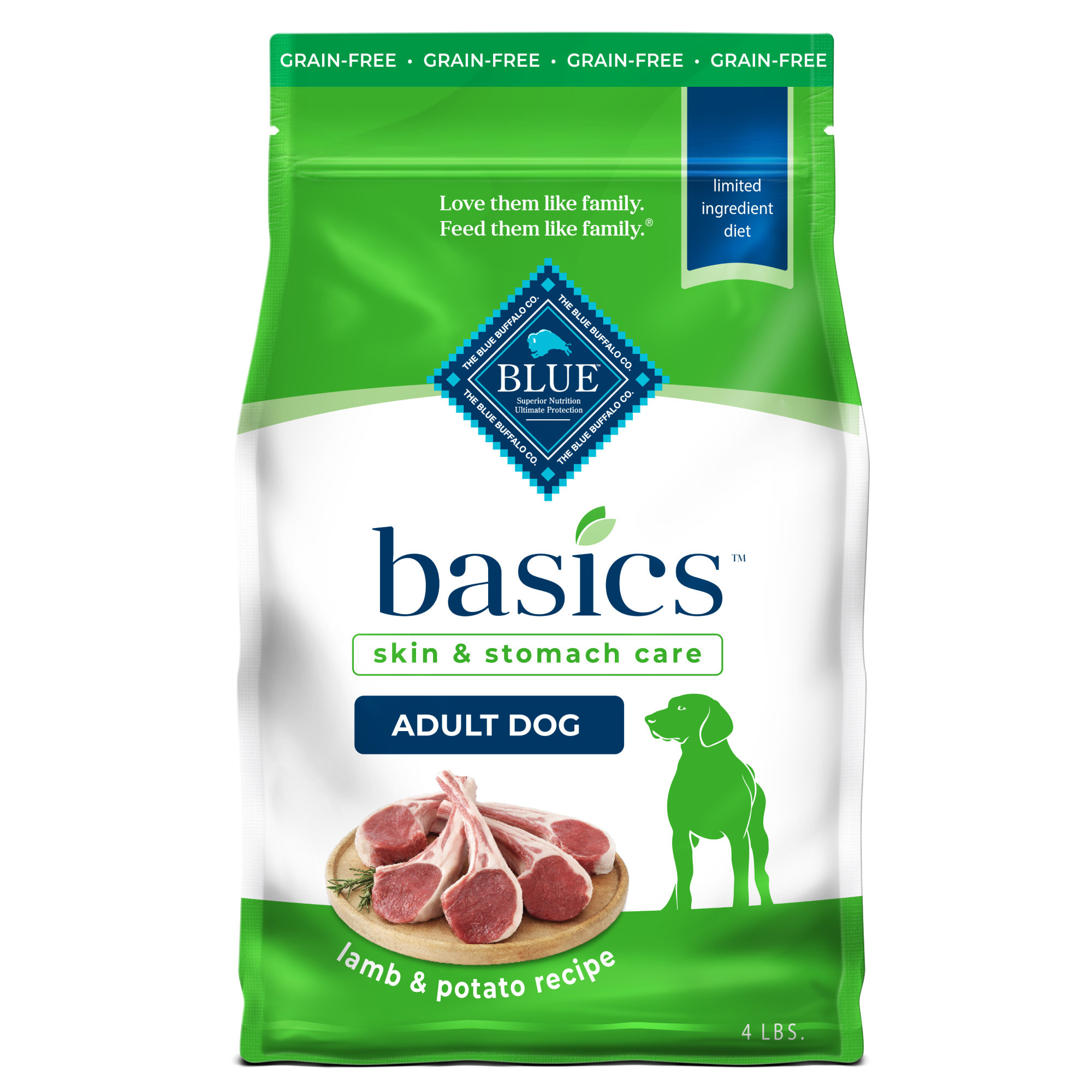 Photos - Dog Food Blue Buffalo Blue Basics Lamb & Potato, Grain-Free Adult Dry 