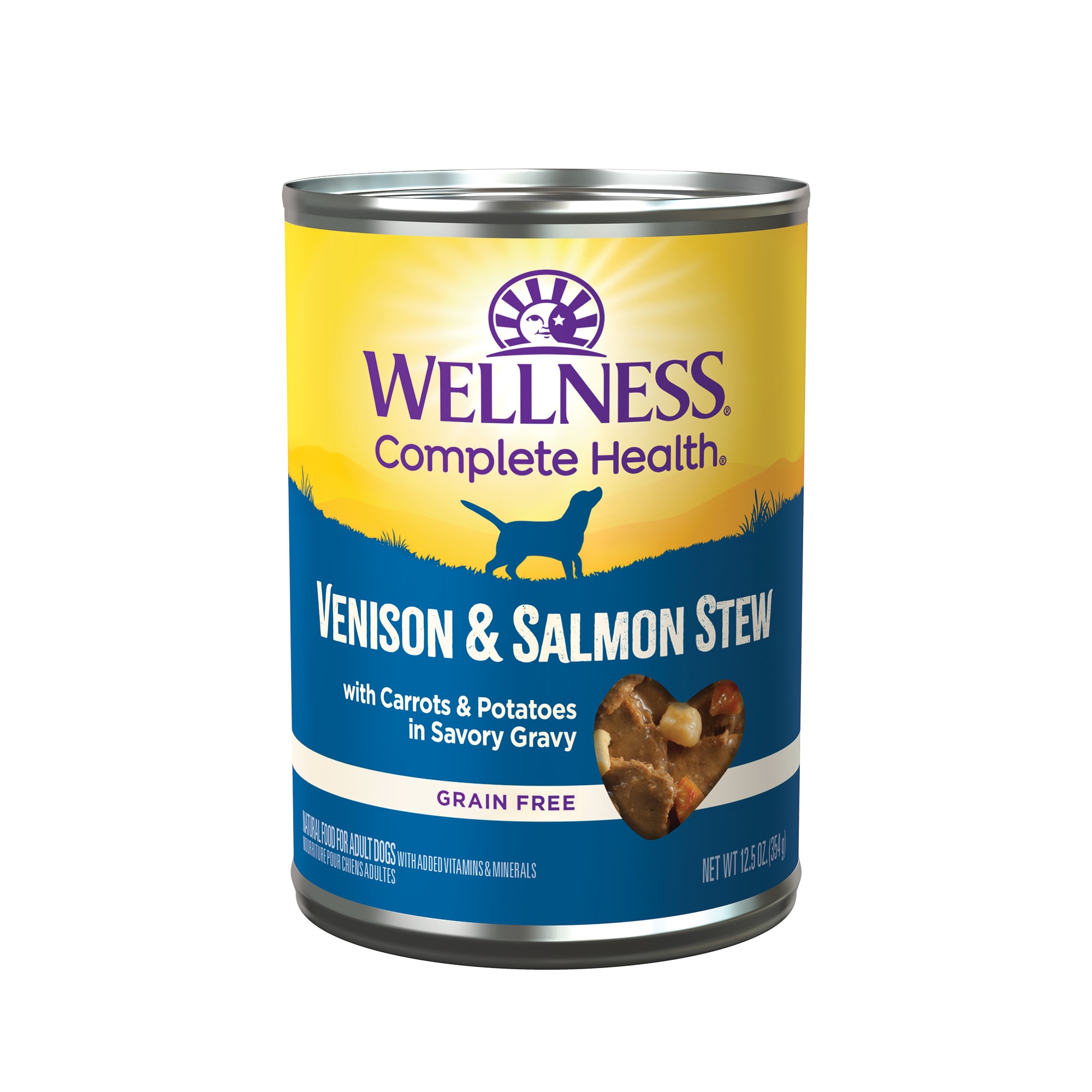 Photos - Dog Food Wellness Venison & Salmon Stew with Potatoes & Carrots Canned Dog 