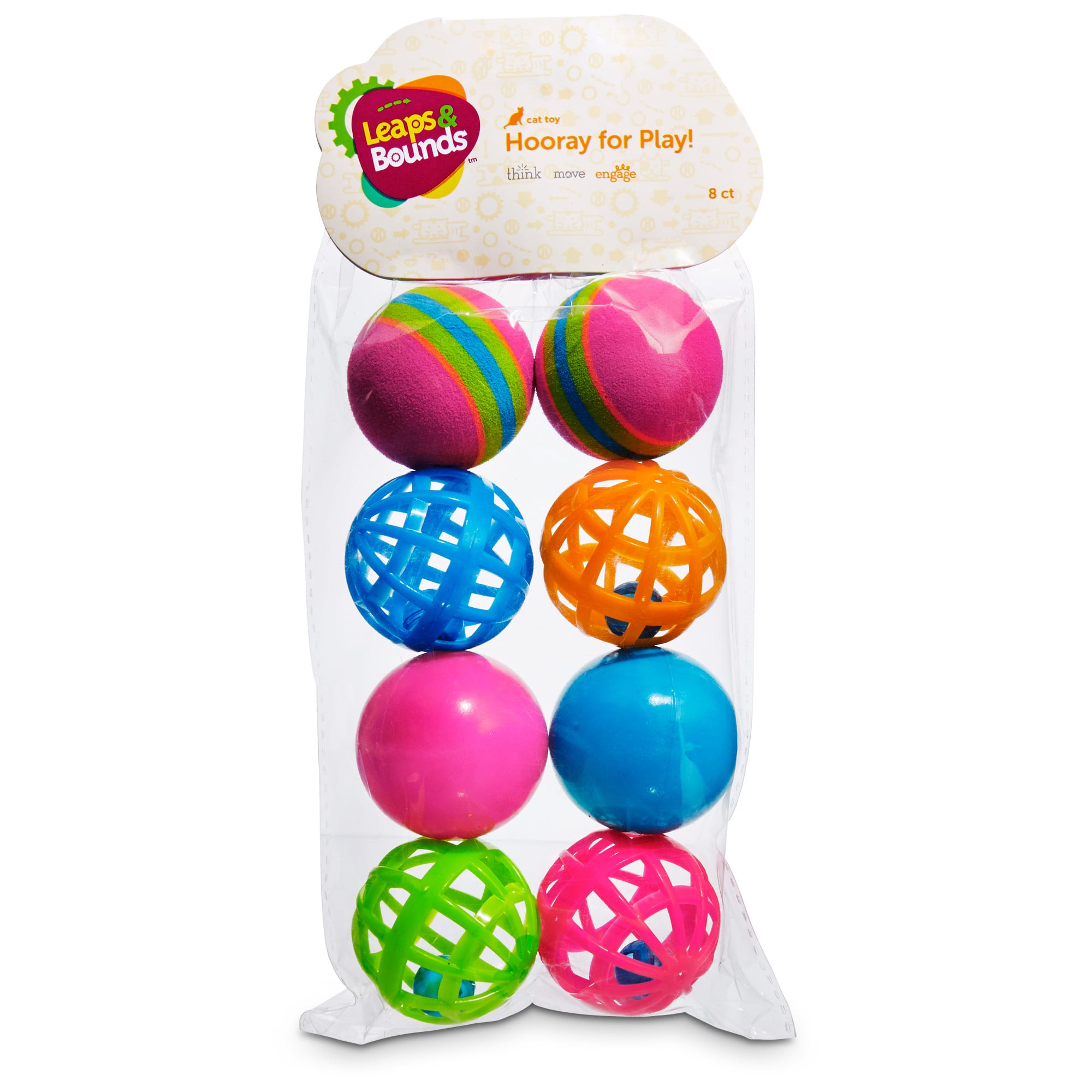 Photos - Cat Toy Leaps & Bounds Variety Pack of Balls , Pack of 8 Ba 