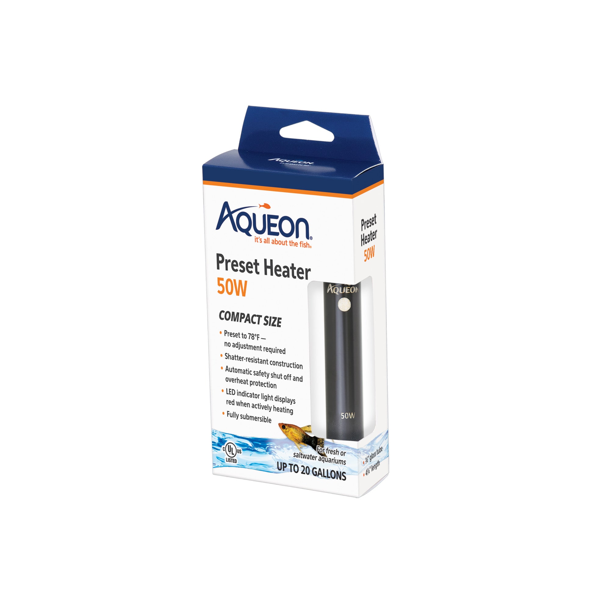 UPC 015905062510 product image for Aqueon Preset Aquarium Heater 50W, 50 W / 5.75 IN | upcitemdb.com