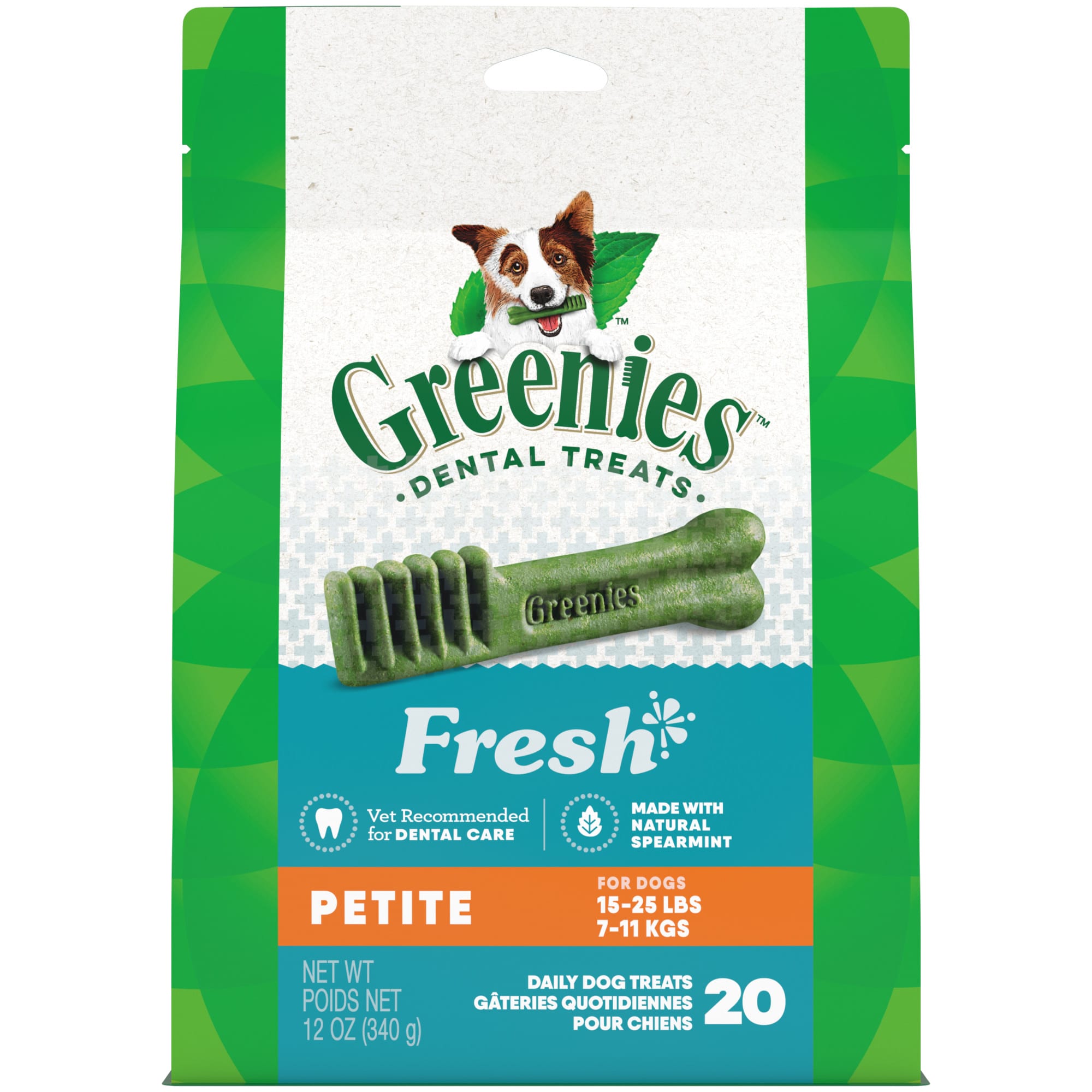 Photos - Dog Food Greenies Fresh Petite Dental Dog Treats, 12 oz., Count of 20, 12 