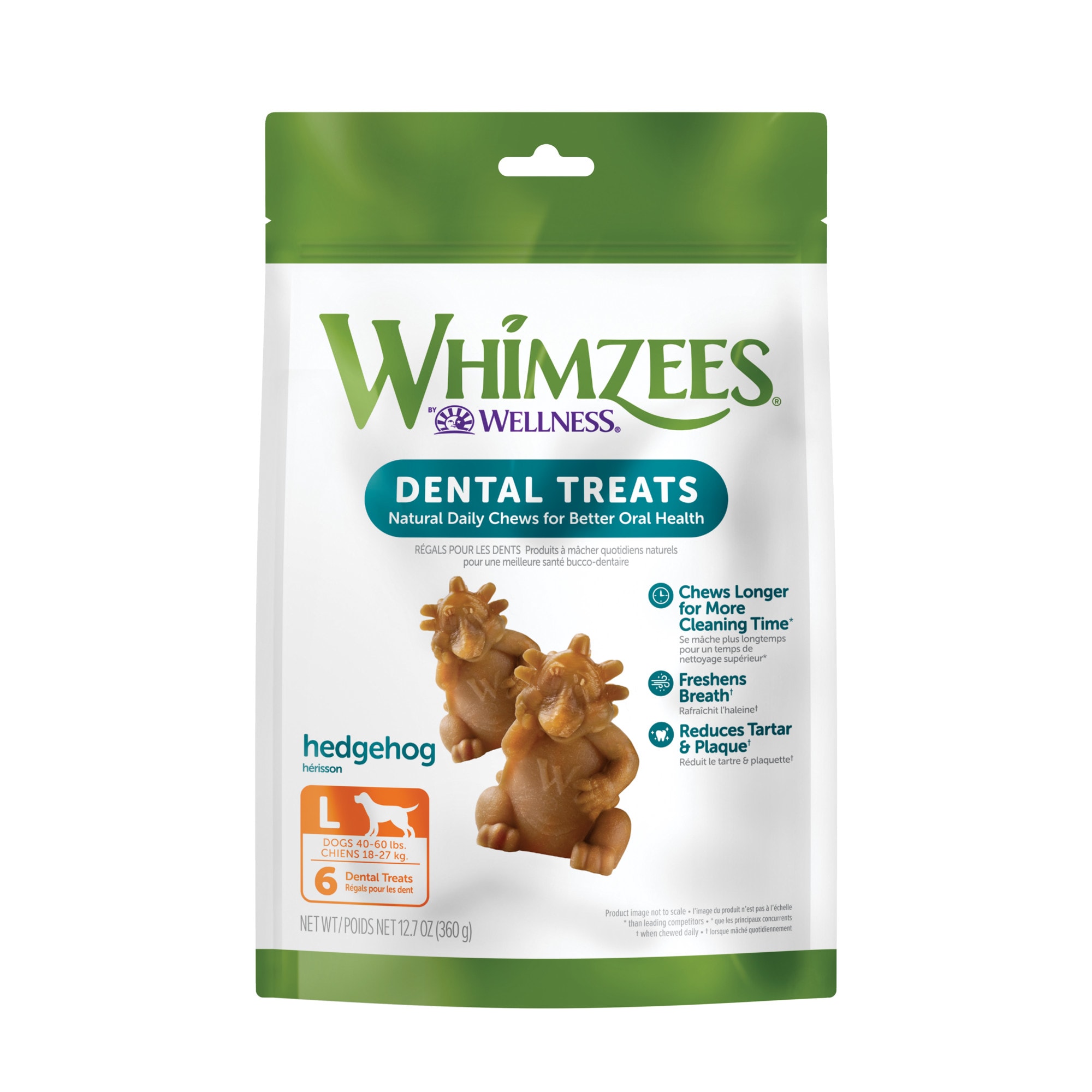 Photos - Dog Food Whimzees by Wellness Hedgehog Natural Grain Free Large Dental Che 