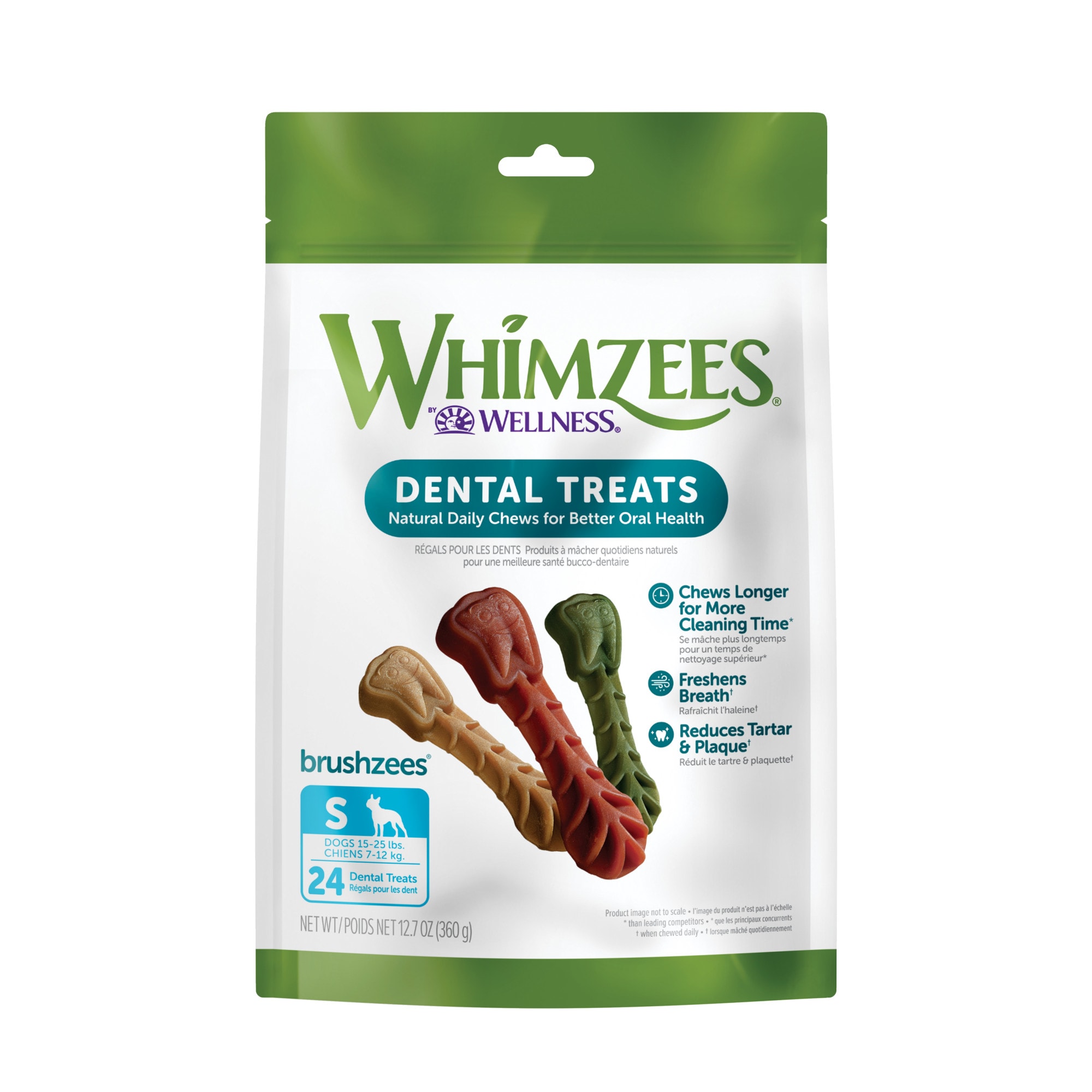 Photos - Dog Food Whimzees by Wellness Brushzees Natural Grain Free Small Dental Ch 