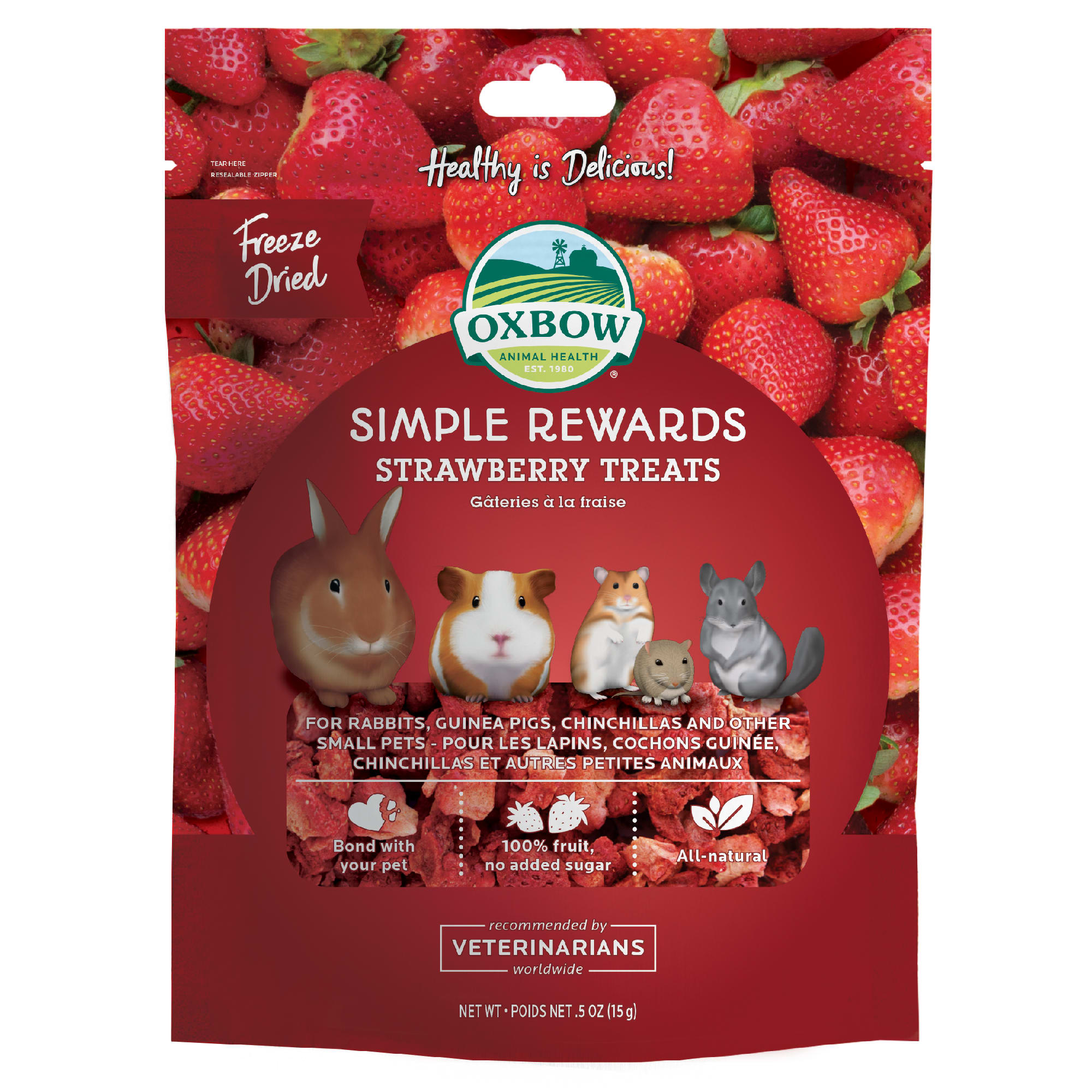 UPC 744845960012 product image for Oxbow Simple Rewards Strawberry Small Animal Treats 0.5 oz. | upcitemdb.com