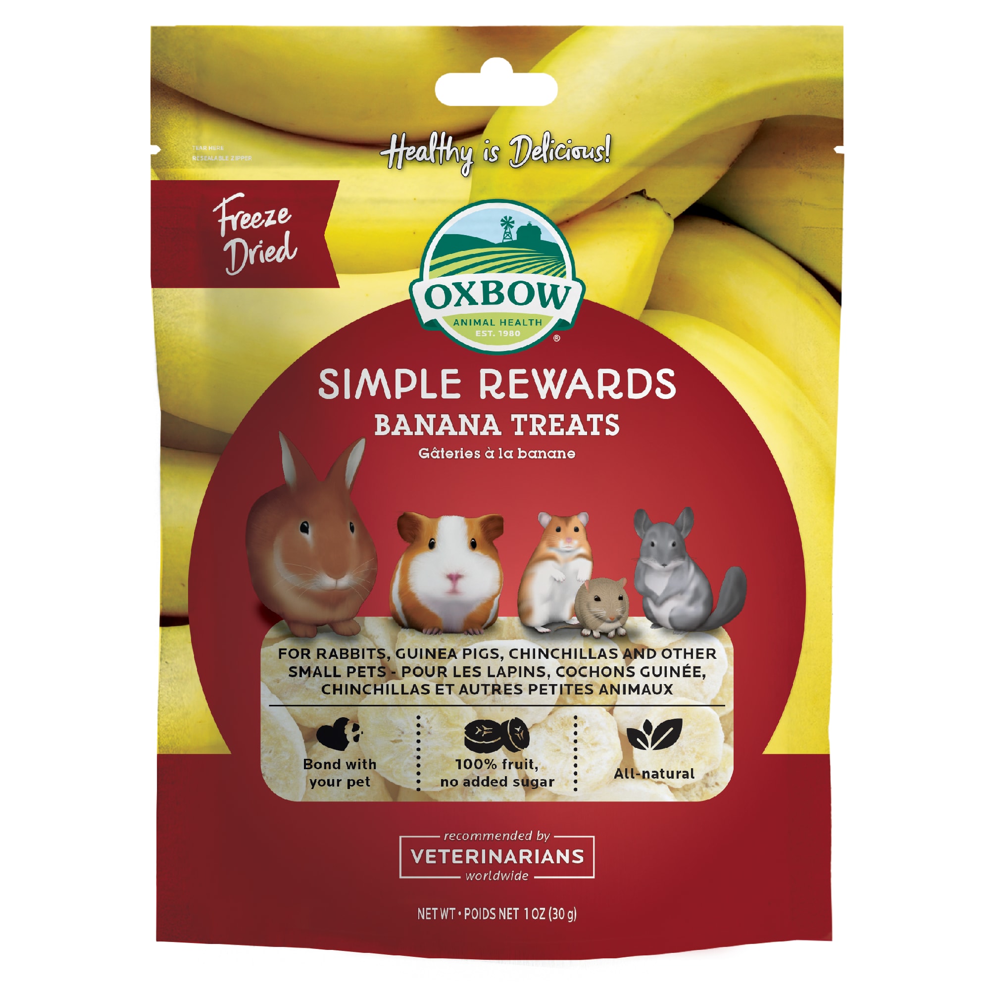 UPC 744845960036 product image for Oxbow Simple Rewards Banana Small Animal Treats 1 oz. | upcitemdb.com