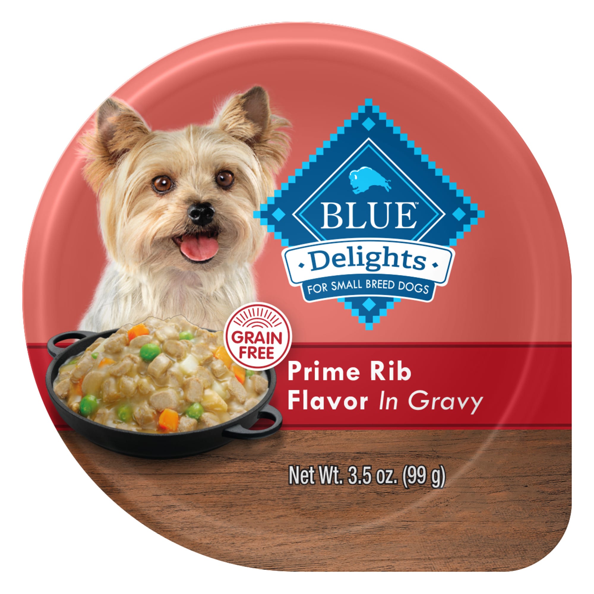 Blue Buffalo Blue Life Protection Delights Small Breed Prime Rib Flavor in Hearty Gravy Wet Dog Food, 3.5 oz., Case of 12, 12 X 3.5 OZ -  801499CS