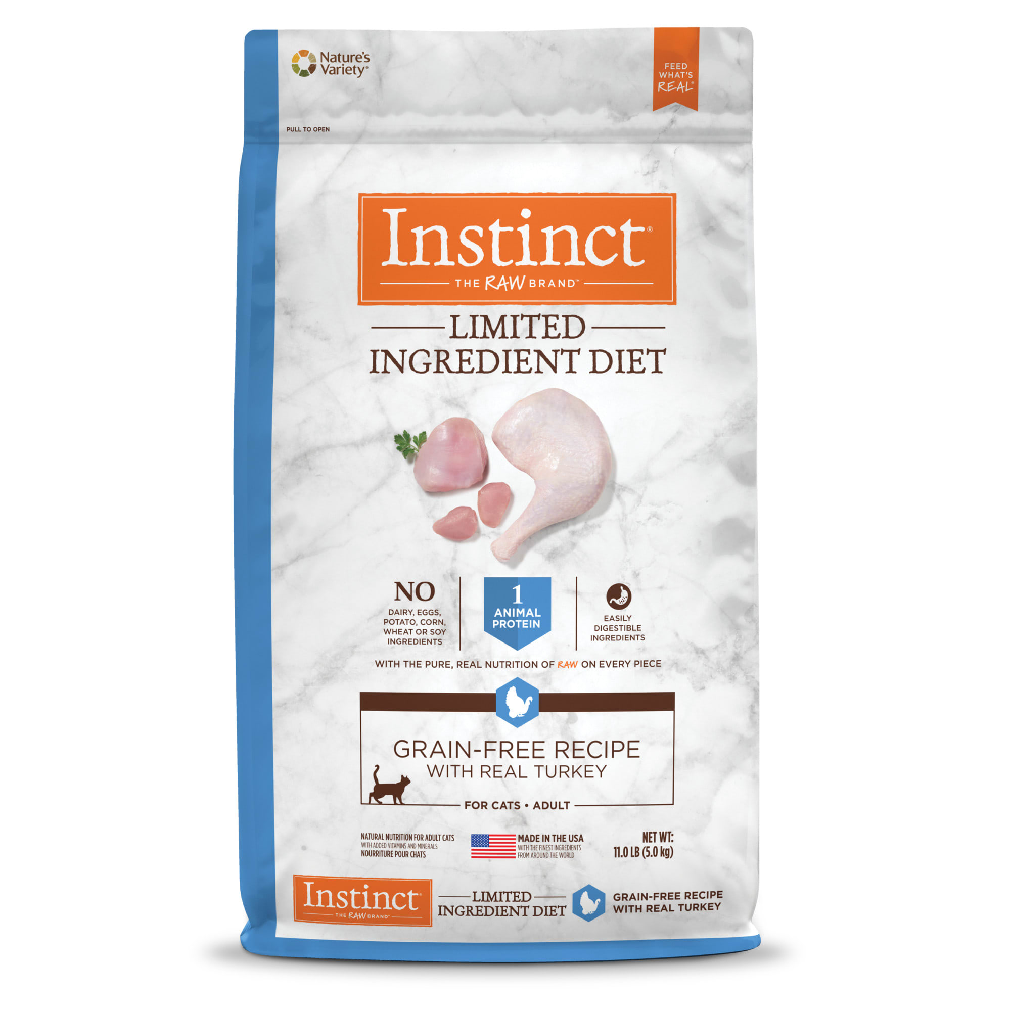 Instinct Limited Ingredient Diet Grain-Free Recipe with Real Turkey Natural Dry Cat Food by Nature s Variety  11 lb. Bag