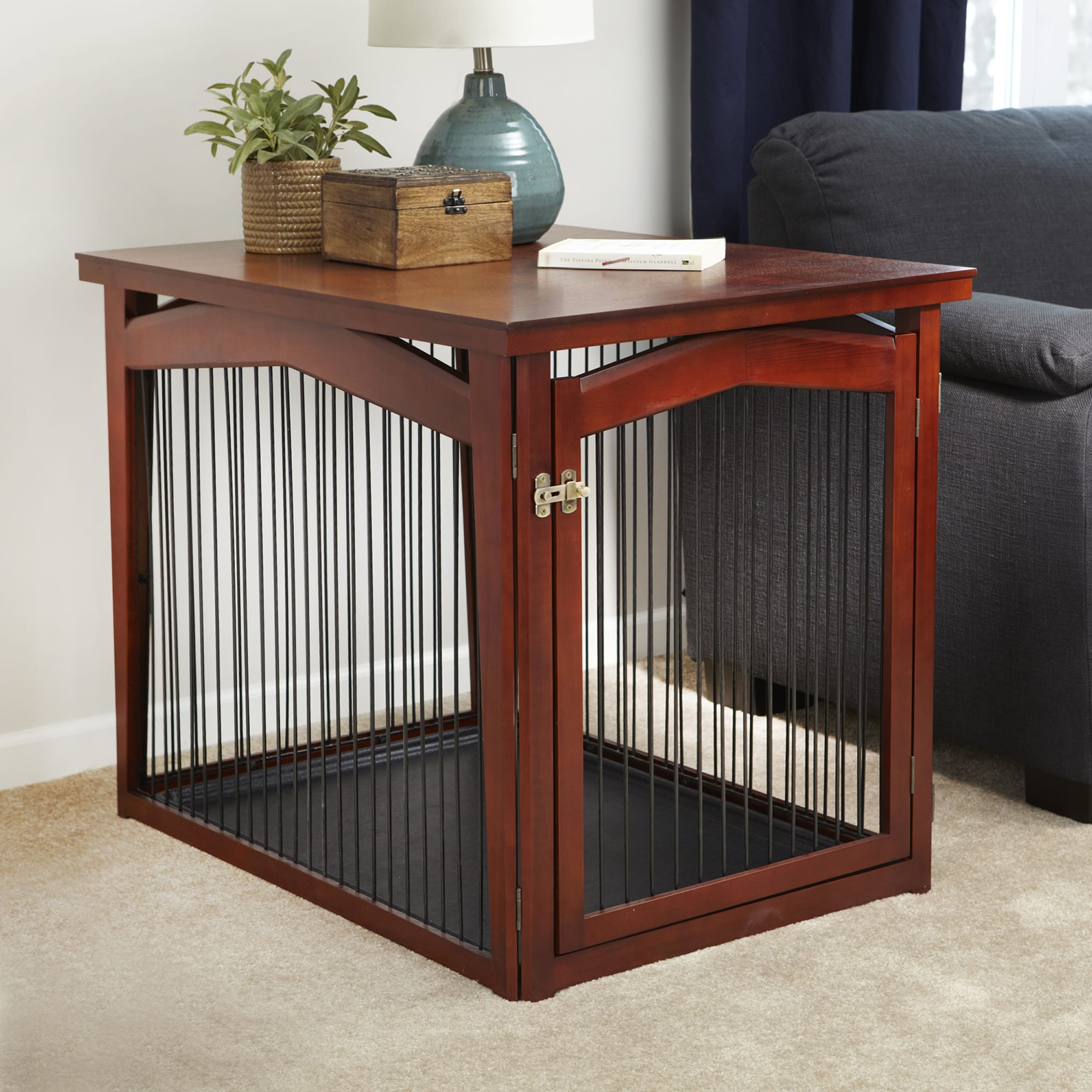 Photos - Dog Kennel Merry Products Configurable 2-in-1 Pet Crate and Gate, Medium Crate & Gate