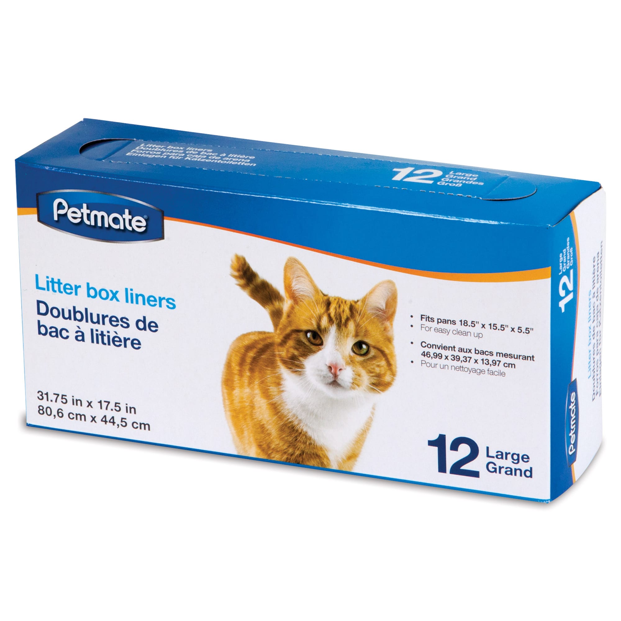 UPC 029695290039 product image for Petmate Litter Box Liners for Cat, Count of 12, Large, White / Blue | upcitemdb.com