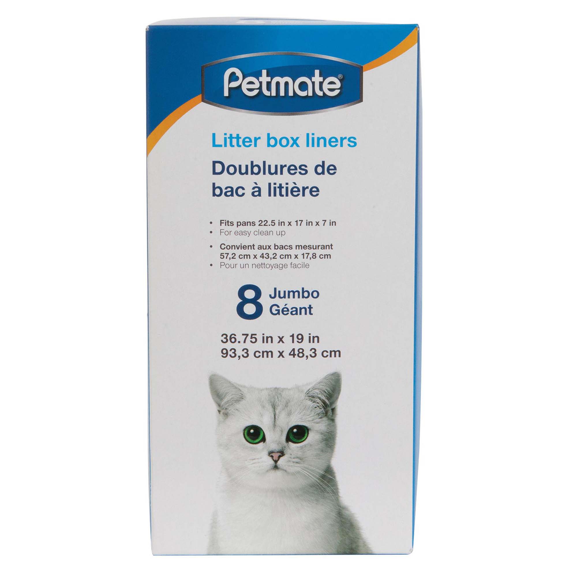 UPC 029695290046 product image for Petmate Litter Box Liners for Cat, Count of 8, Jumbo, White / Blue | upcitemdb.com