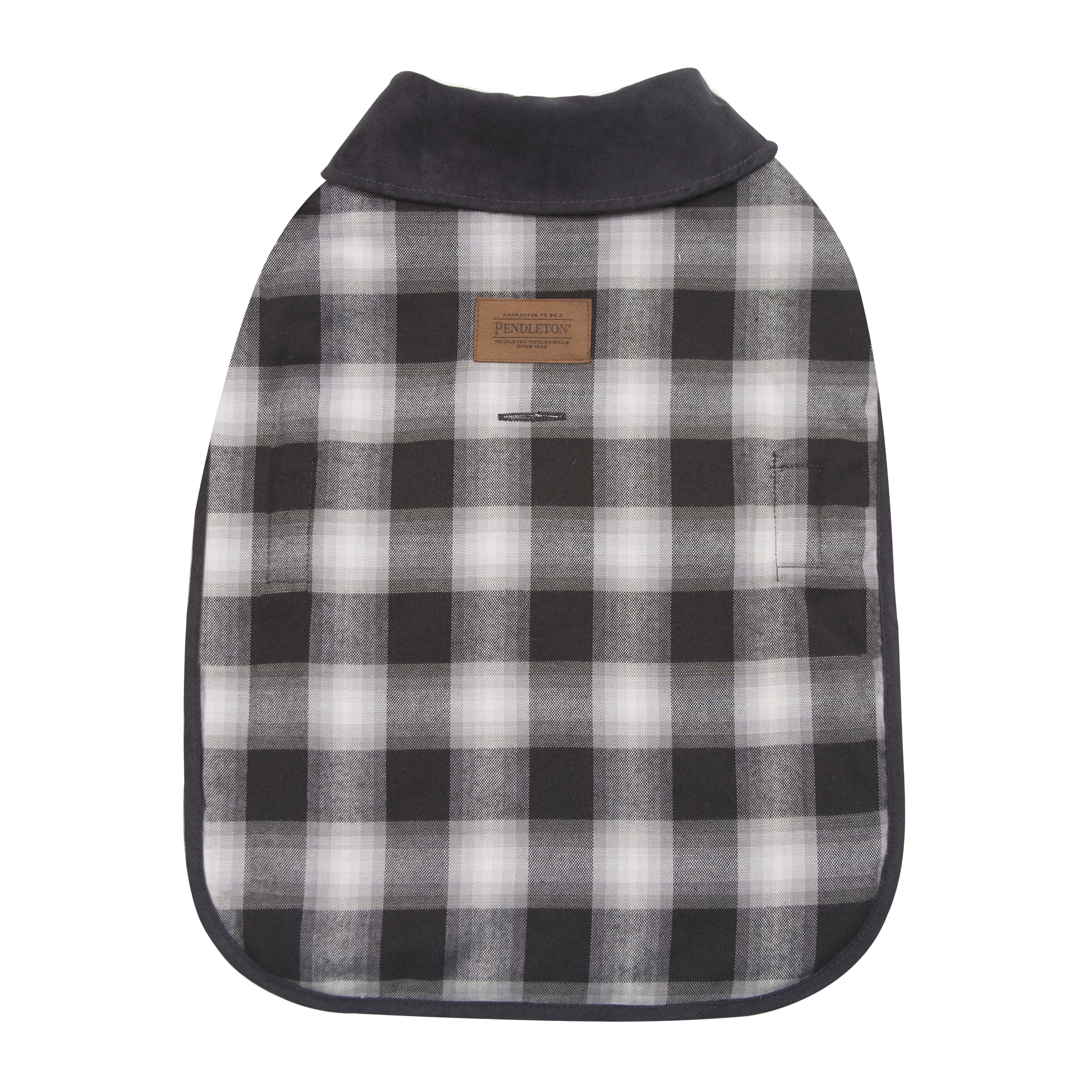 Photos - Dog Food Pendleton Charcoal Ombre Plaid Dog Coat, Small, Black 0PP3002-CH 