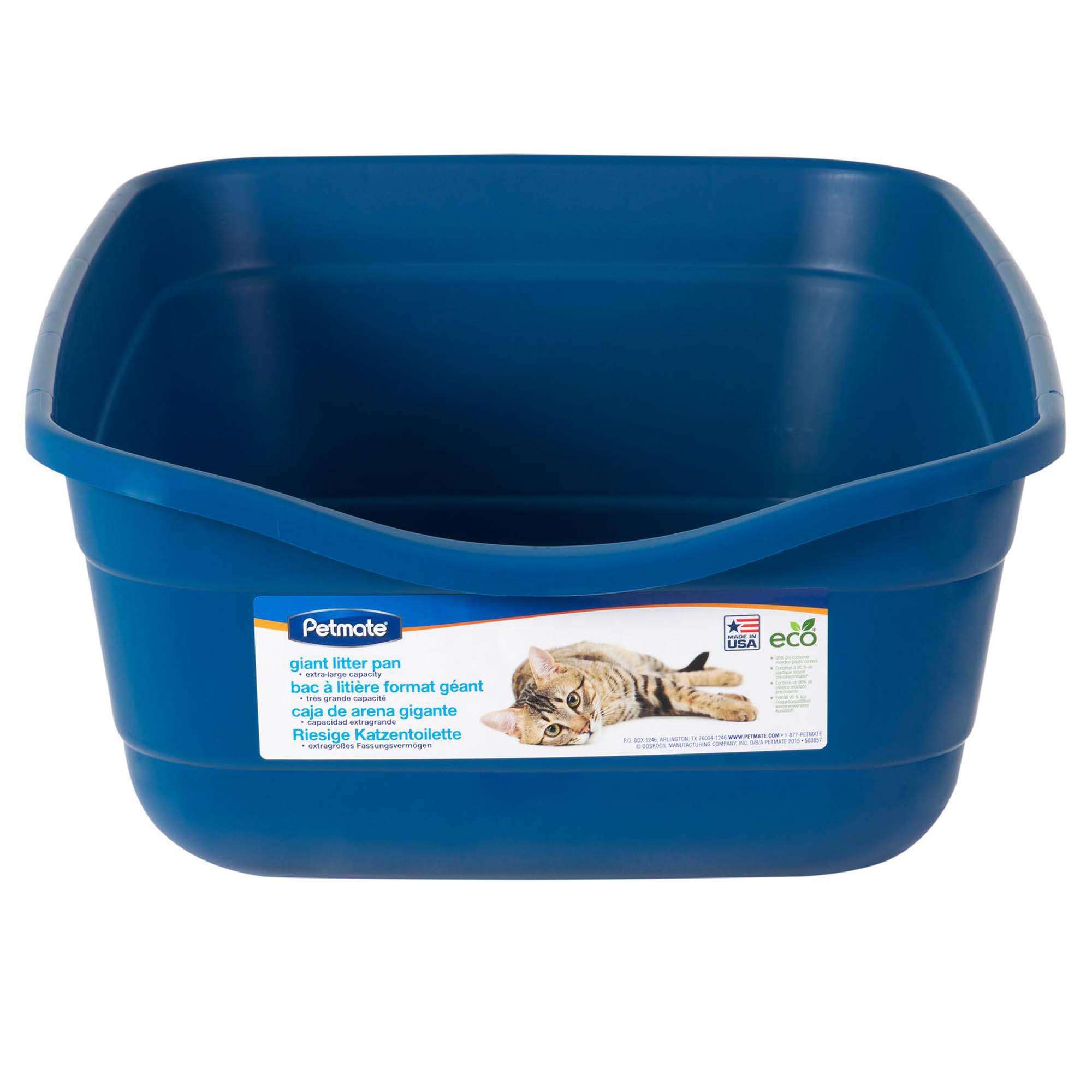 UPC 029695222115 product image for Petmate Open Litter Pan, Giant, Blue | upcitemdb.com