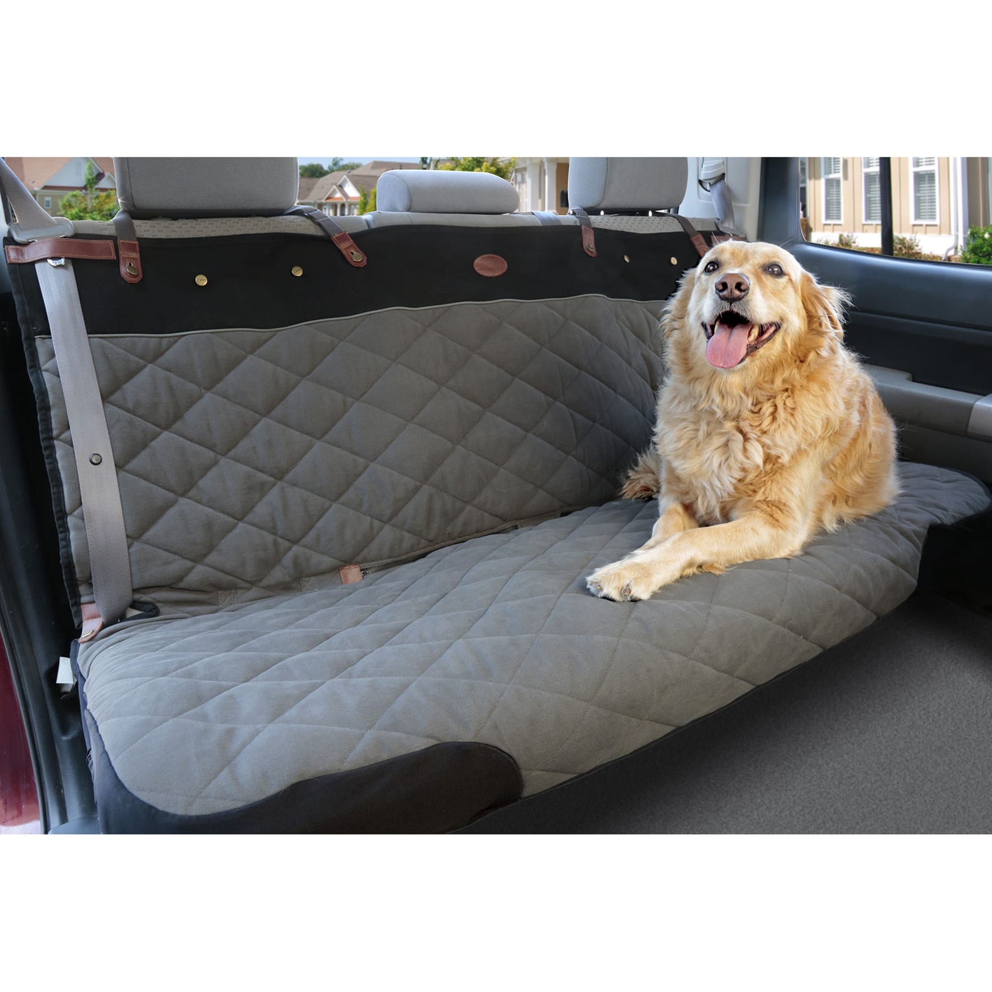 Photos - Car Seat Accessory PetSafe Solvit Premium Bench Seat Cover SmartFit Design Grey, 45 IN L X 56 