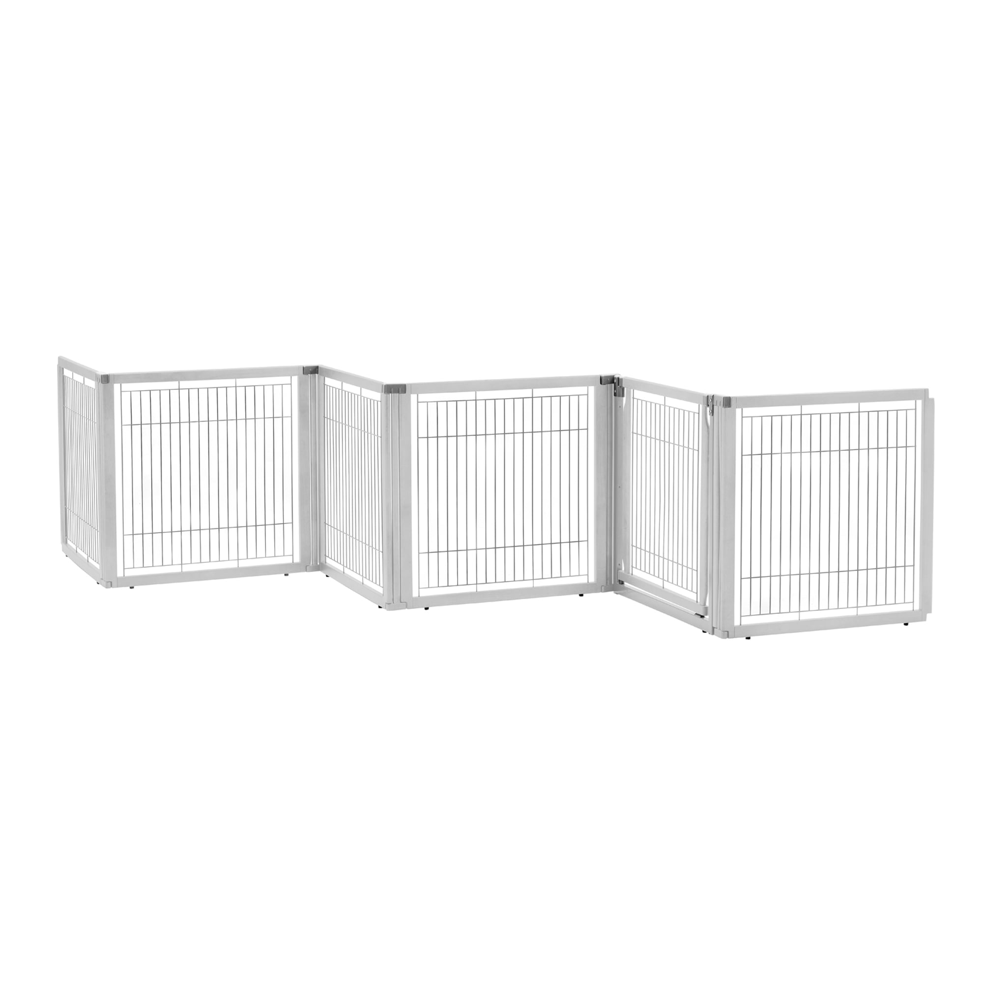 Photos - Pet Carrier / Crate Richell Convertible Elite White Pet Gate 6 Panel, 135.8" x 31.5" x 