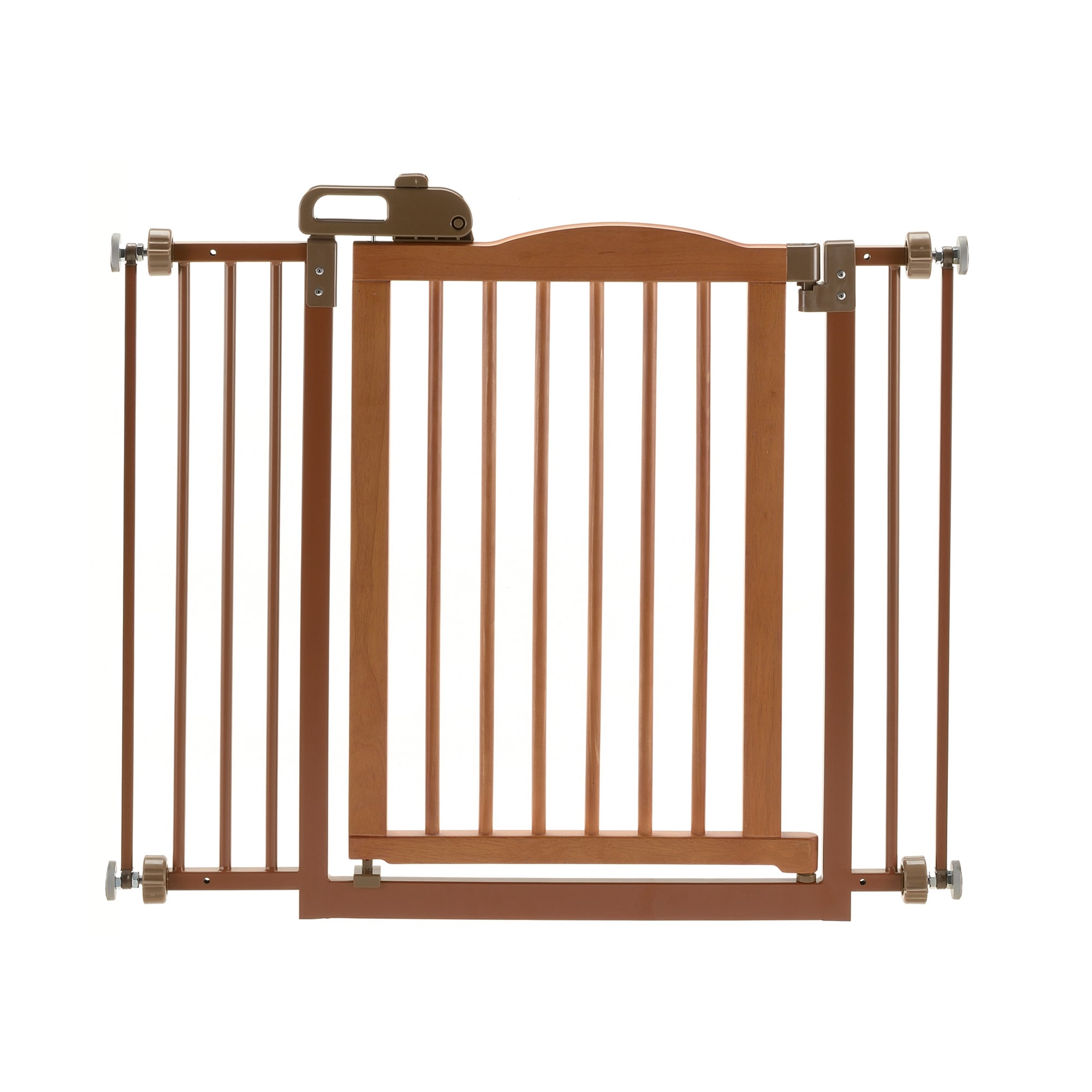 Photos - Pet Carrier / Crate Richell One-Touch Brown Pet Gate II, 36.4" x 30.5" x 2", 12.6 LBS, 