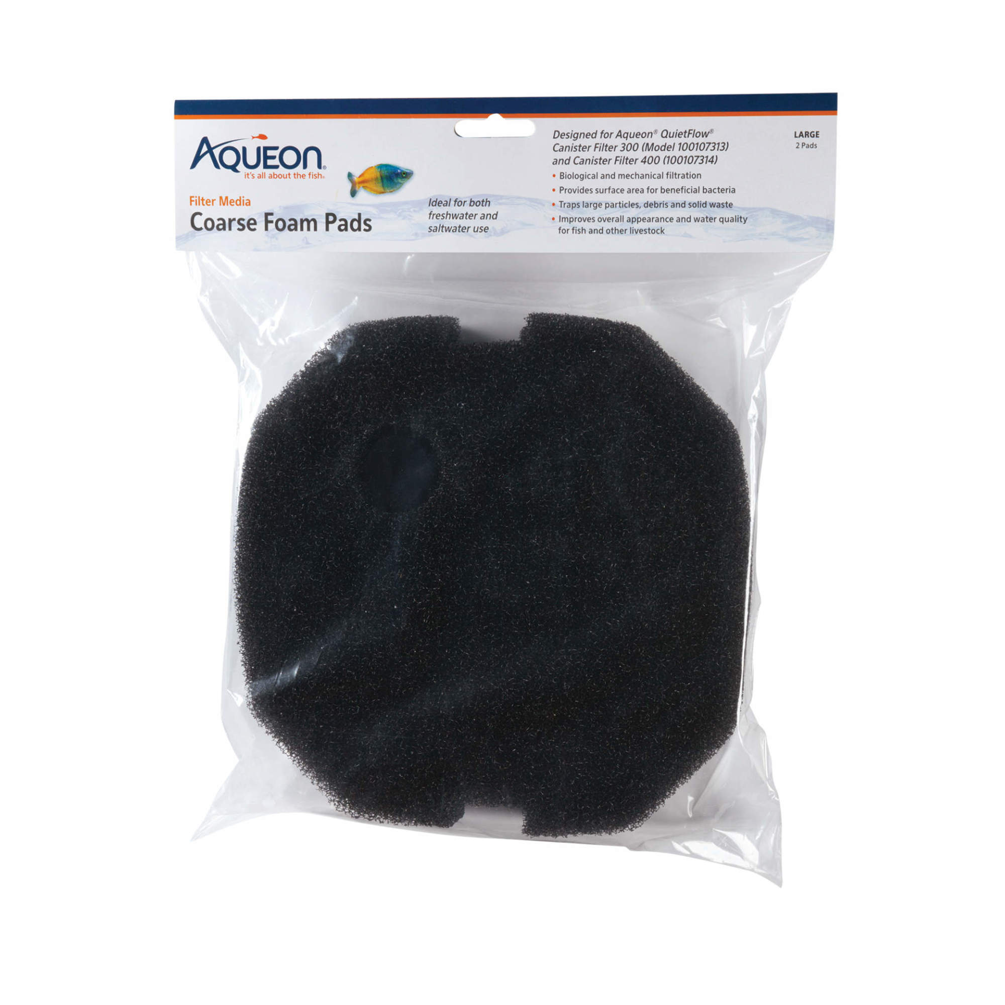 UPC 015905000215 product image for Aqueon QuietFlow Coarse Foam Pad, Medium/Large, Pack of 2 | upcitemdb.com