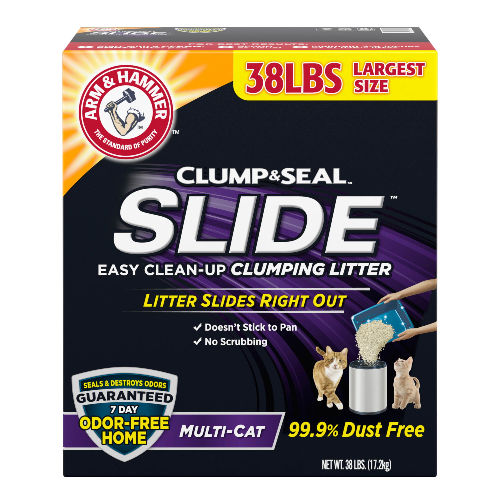Photos - Cat Litter Box / Tray Arm & Hammer Clump & Seal Slide Multi-Cat Clumping Litter, 38 