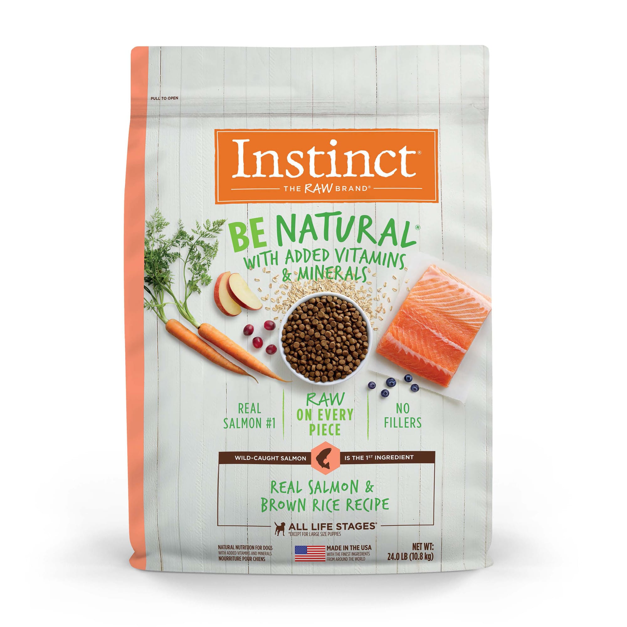 Photos - Dog Food Instinct Be Natural Real Salmon & Brown Rice Recipe Natural Dry D 
