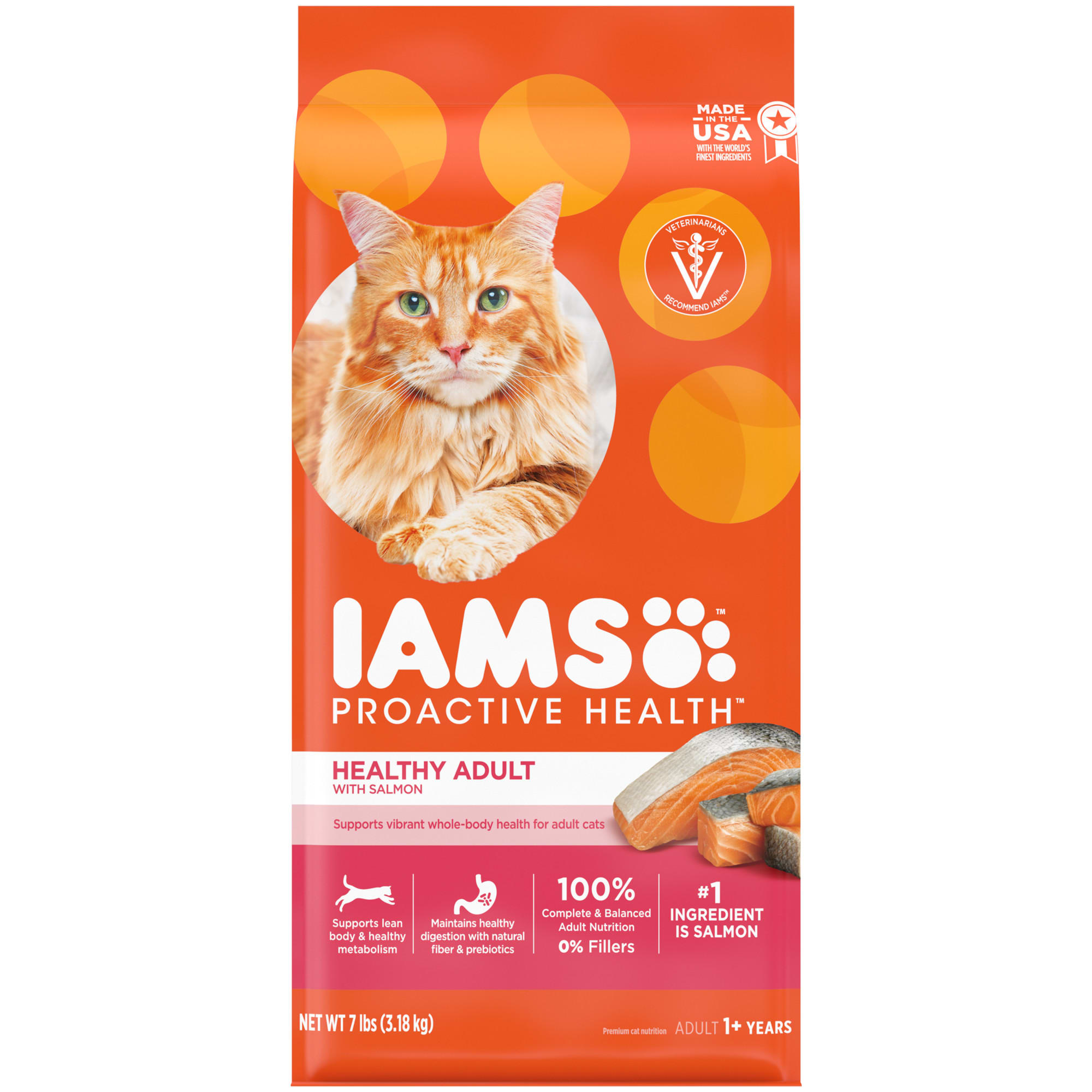 Photos - Cat Food IAMS ProActive Health With Salmon Adult Healthy Dry , 7 lbs. 