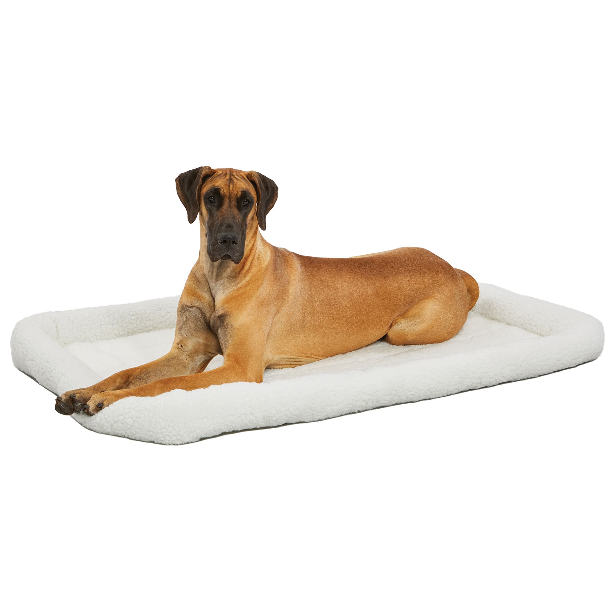 Photos - Dog Bed / Basket Midwest Quiet Time Bolster White Dog Bed, 54" L X 37" W, 3X-Large, 