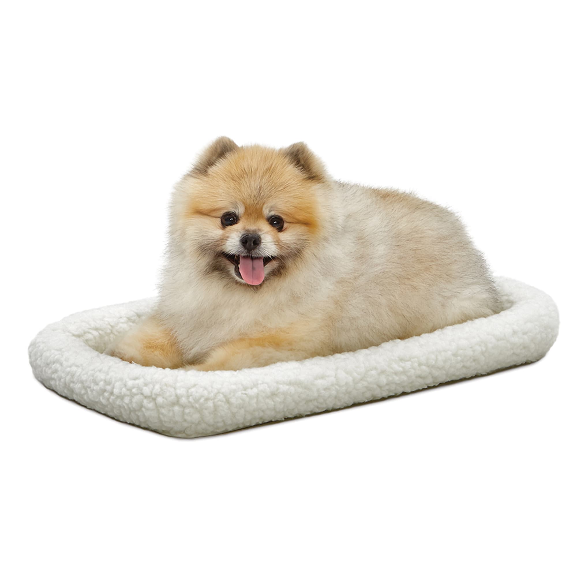 Photos - Dog Bed / Basket Midwest Quiet Time Bolster White Dog Bed, 22" L X 13" W, X-Small, 