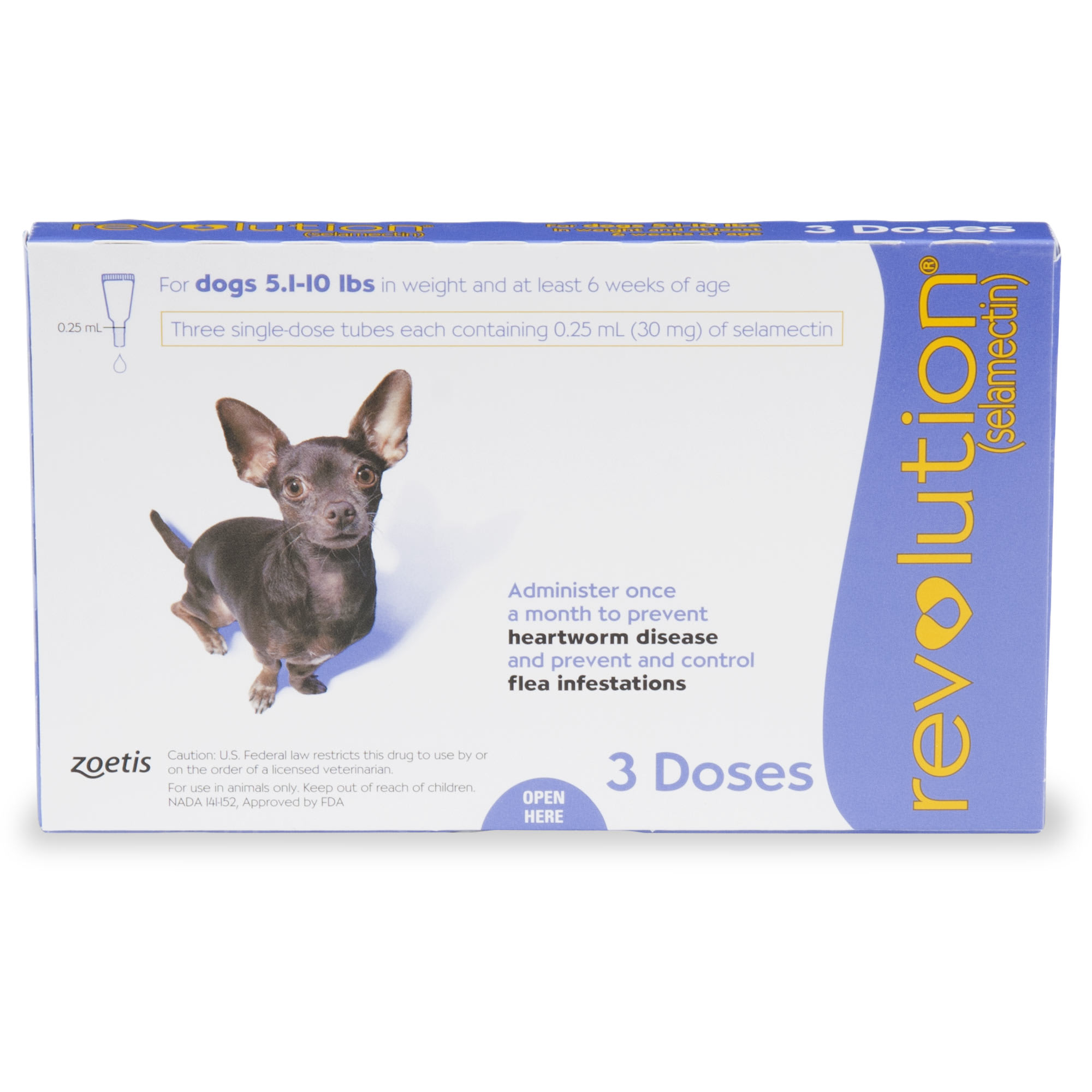 Photos - Dog Medicines & Vitamins Revolution Topical Solution for Dogs 5.1-10 lbs, 3 Month Supply 