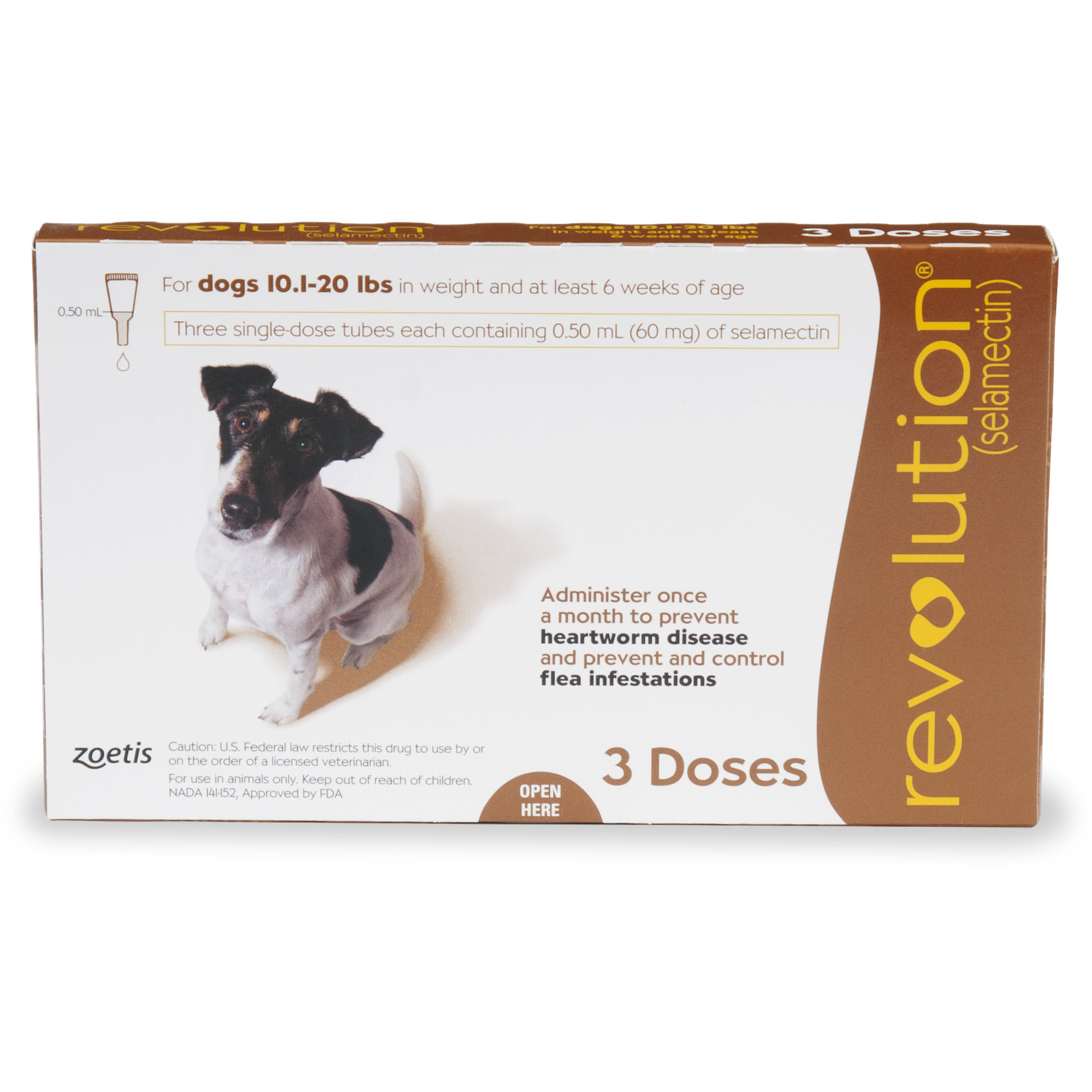 Photos - Dog Medicines & Vitamins Revolution Topical Solution for Dogs 10.1-20 lbs, 3 Month Suppl 