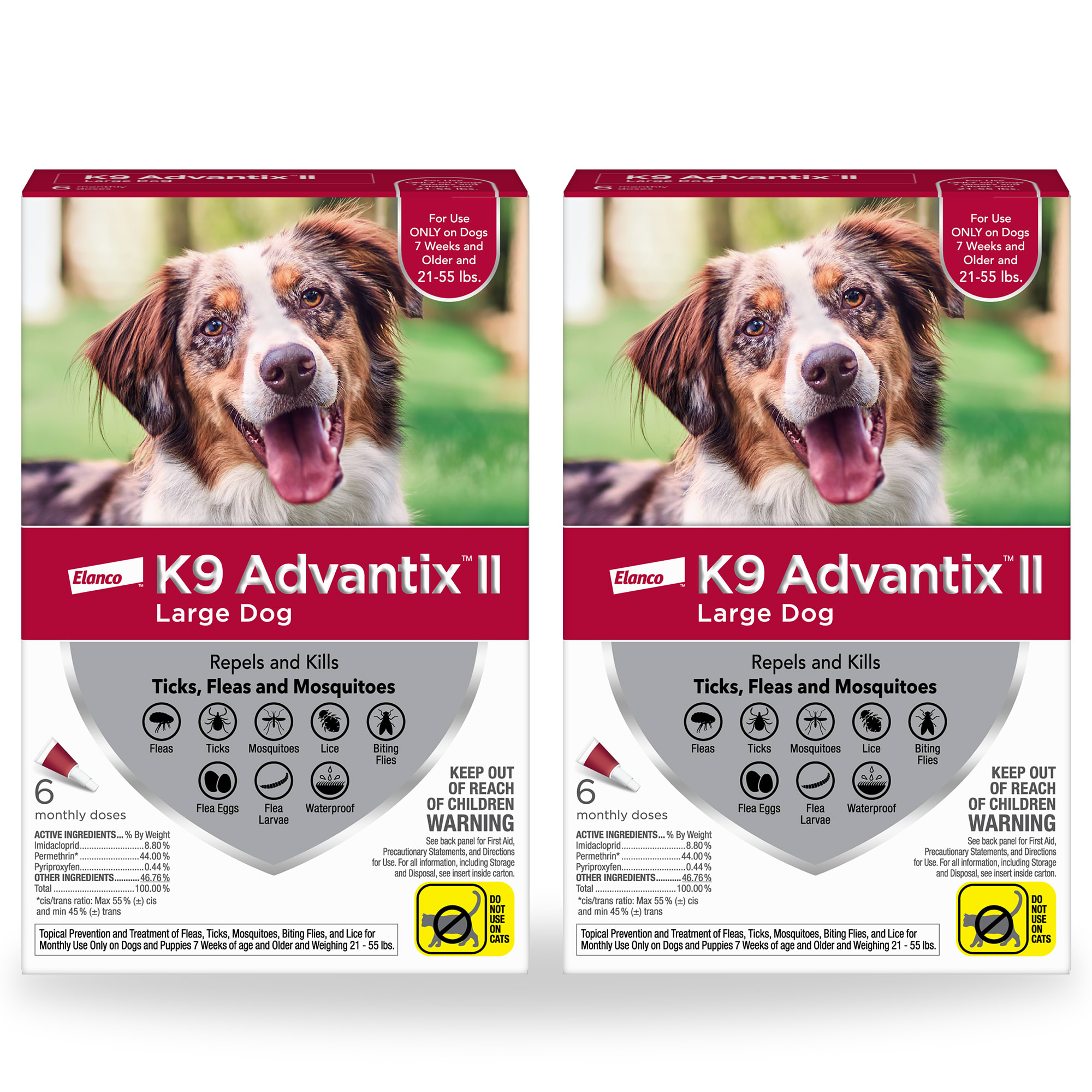 K9 Advantix II Topical Large Dog Flea & Tick Treatment, 2 Packs of 6, 12 CT -  81520402KIT