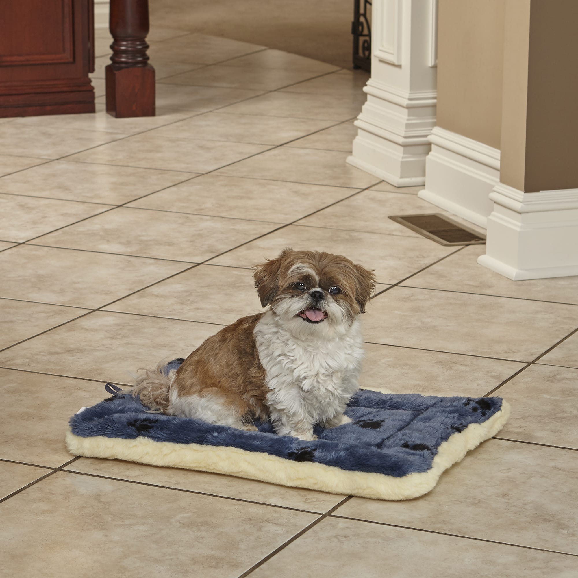 Photos - Bed & Furniture Midwest Quiet Time Reversible Paw Print Bed for Dogs, 21" L X 12" 