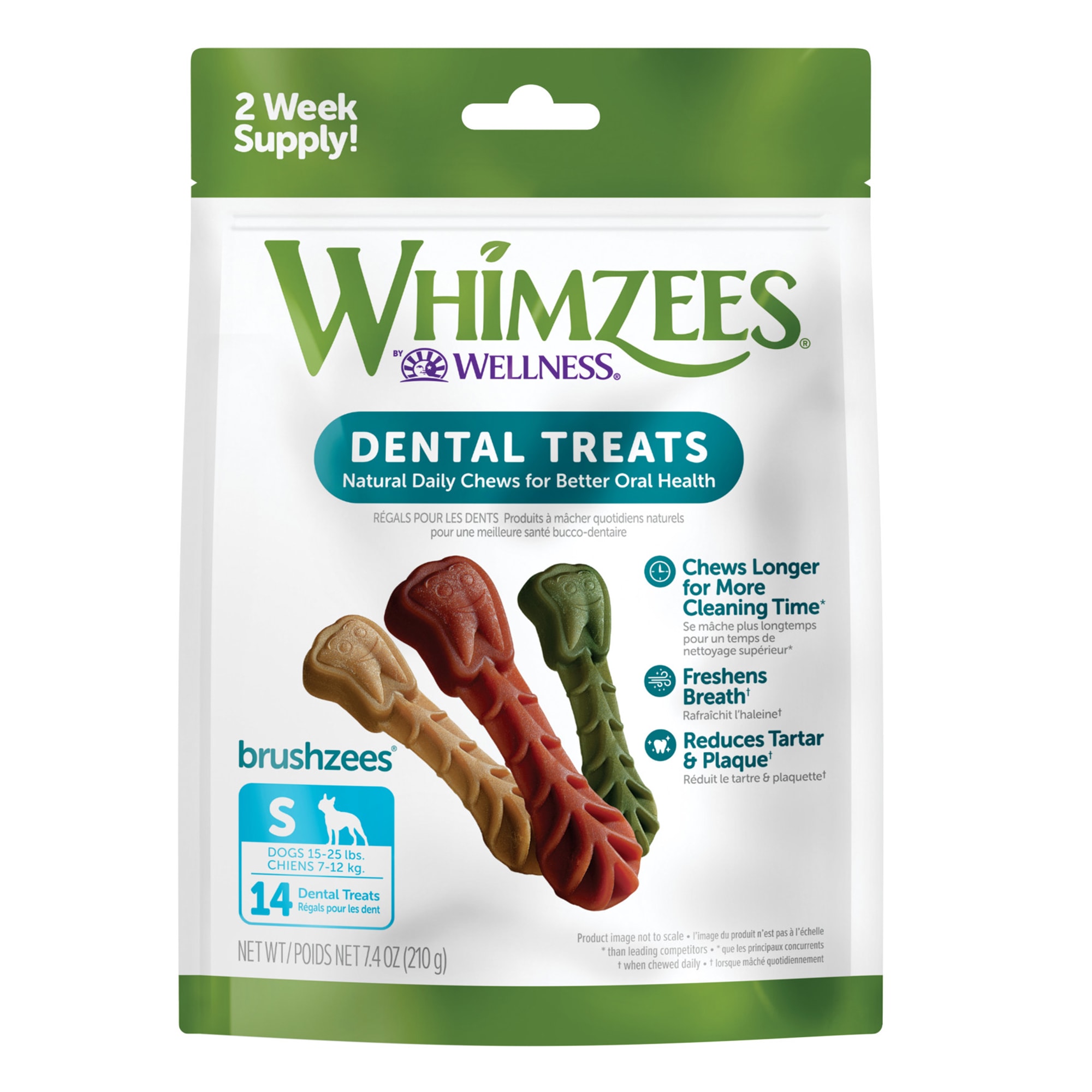 Photos - Dog Food Whimzees Natural Grain Free Daily Dental Small Dog Treats, 7.4 oz 