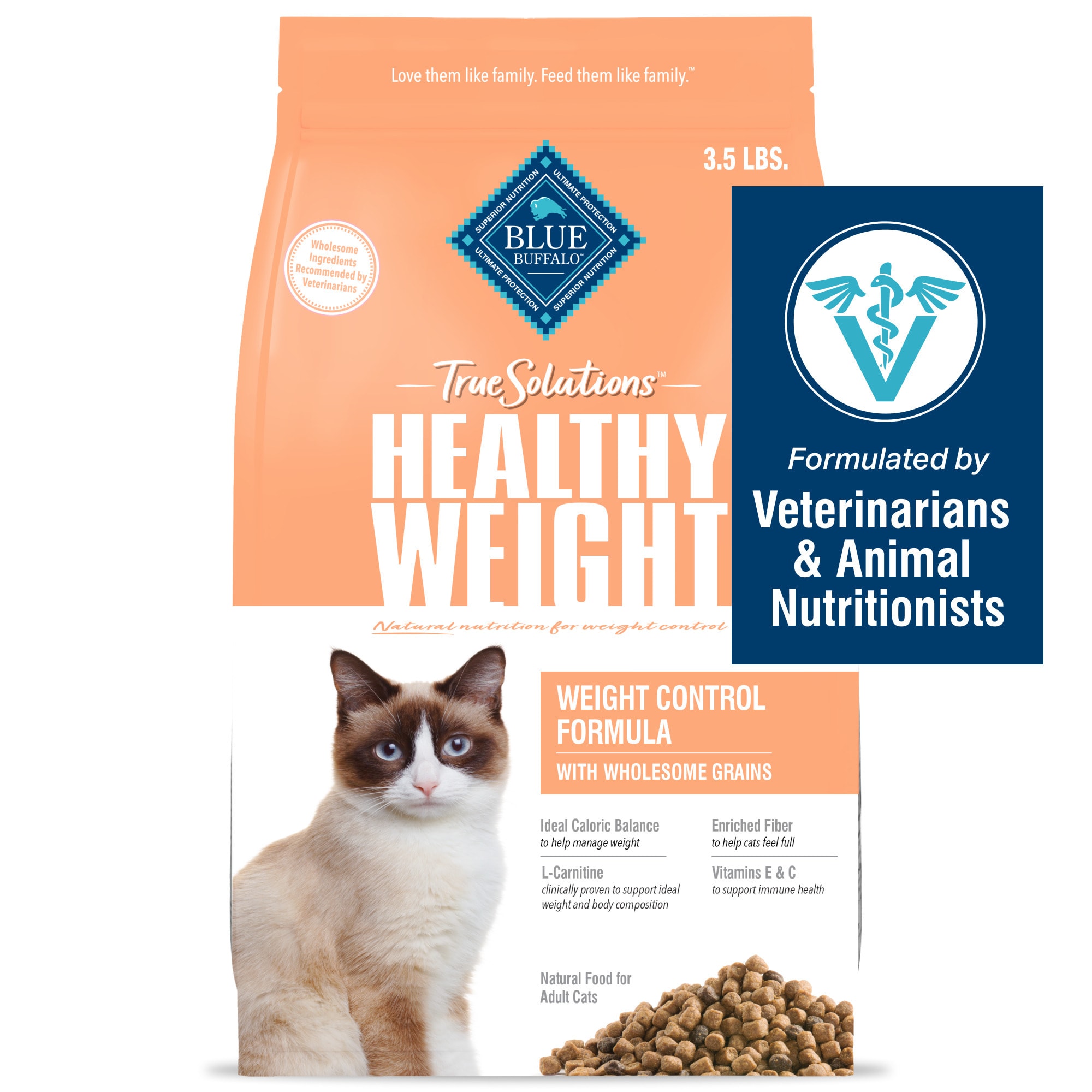 Blue Buffalo True Solutions Healthy & Natural Weight Control Chicken Adult Dry Cat Food, 3.5 lbs -  803690