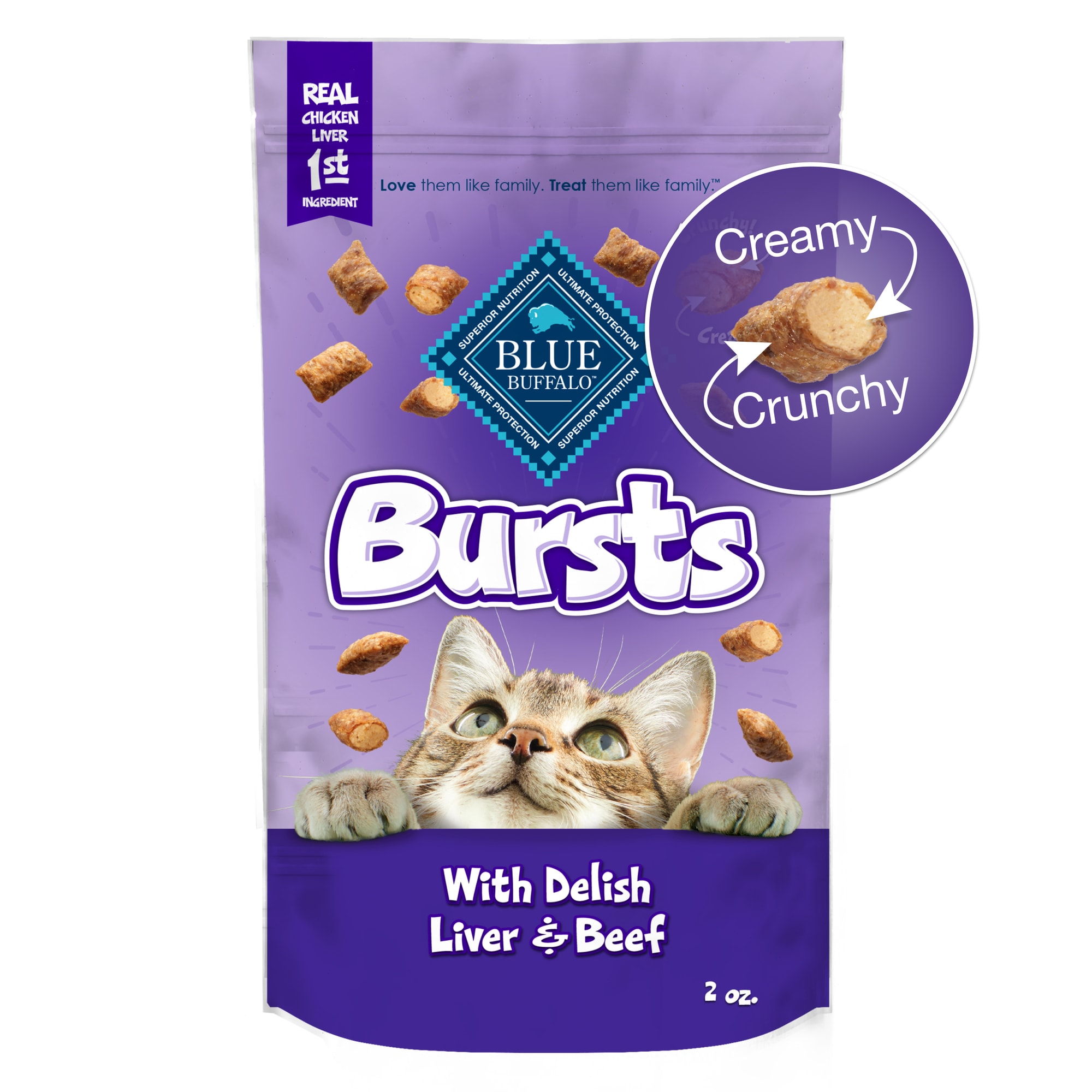 UPC 840243137008 product image for Blue Buffalo Bursts Great for Training Delish Liver & Beef Crunchy & Creamy Cat  | upcitemdb.com