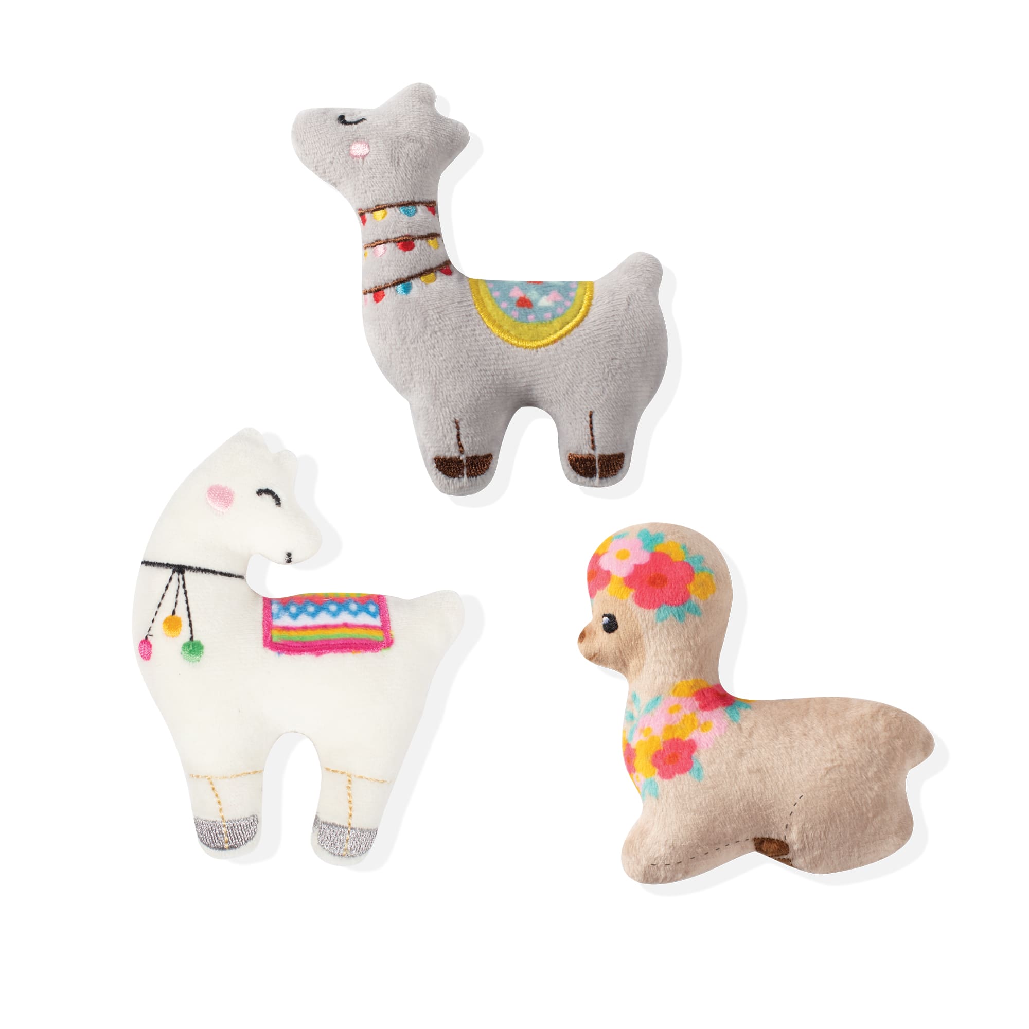 UPC 848404113526 product image for PetShop by Fringe Studio Llama Love Dog Toy Set, X-Small, Pack of 3, Multi-Color | upcitemdb.com