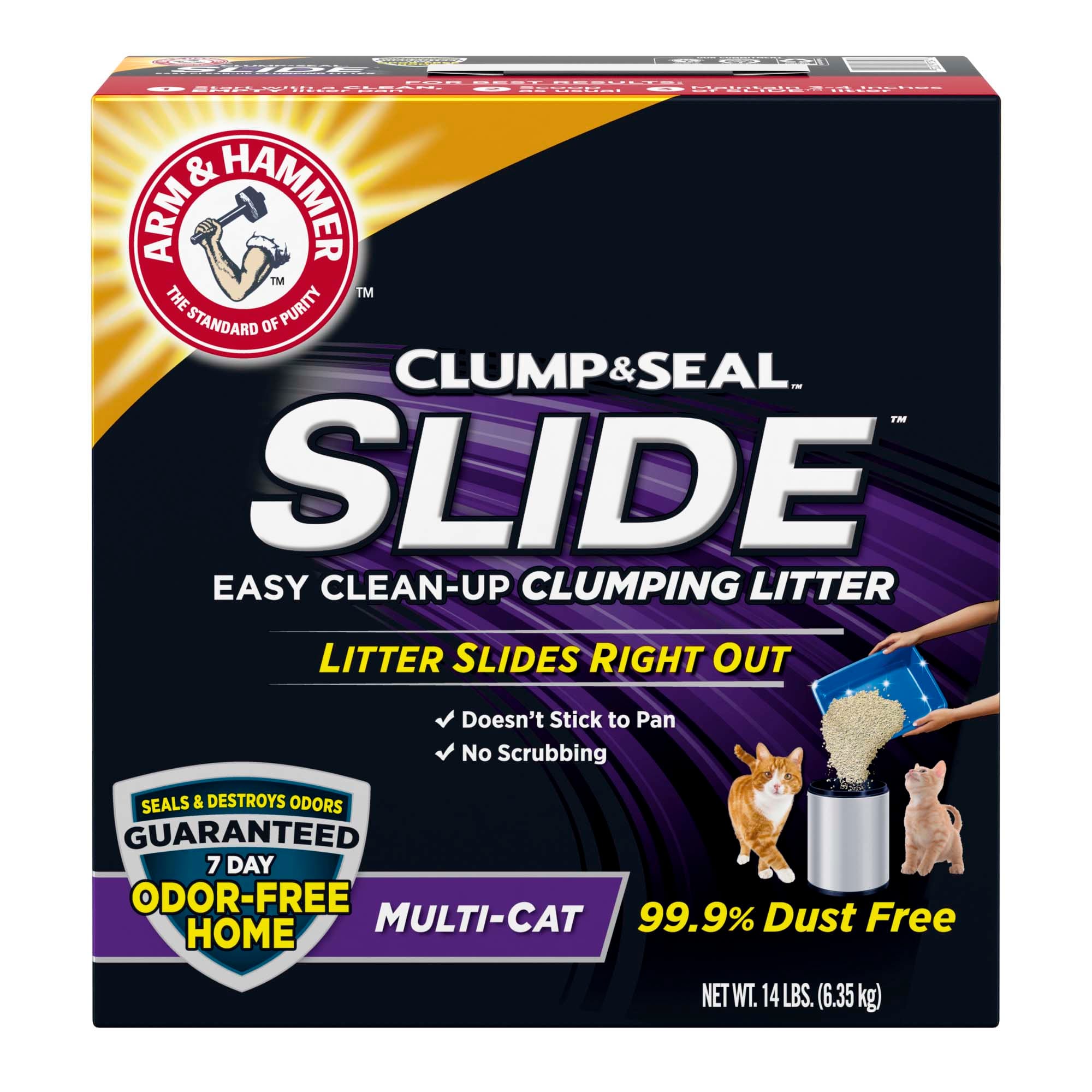 UPC 033200973546 product image for Arm & Hammer Clump & Seal Slide Multi-Cat Clumping Litter, 14 lbs. | upcitemdb.com