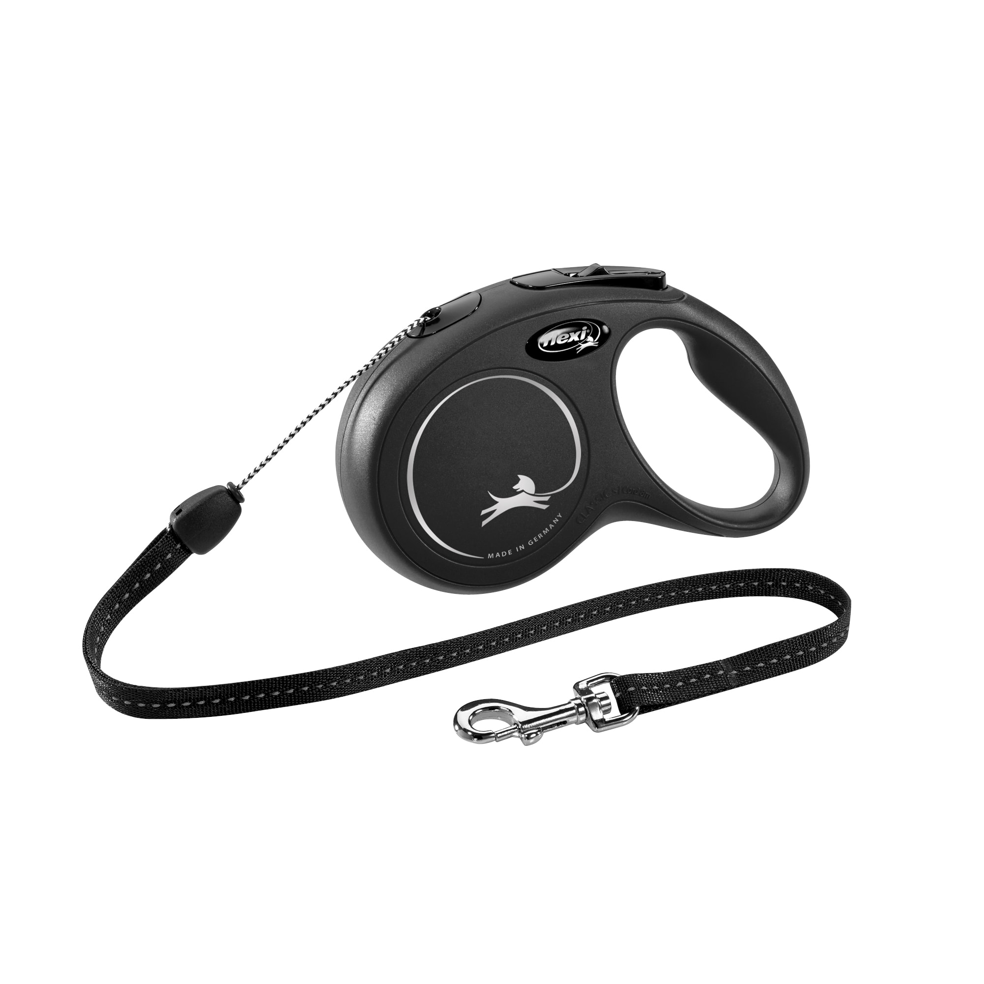 Flexi New Classic Retractable Cord Leash - Black