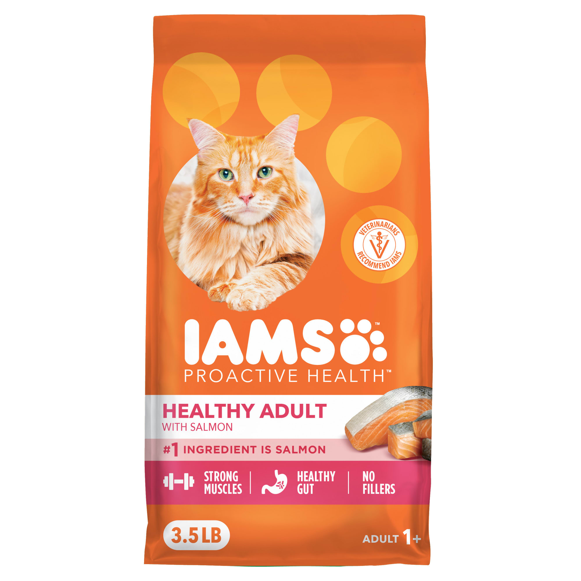 Iams ProActive Health With Salmon Adult Healthy Dry Cat Food, 3.5 lbs.