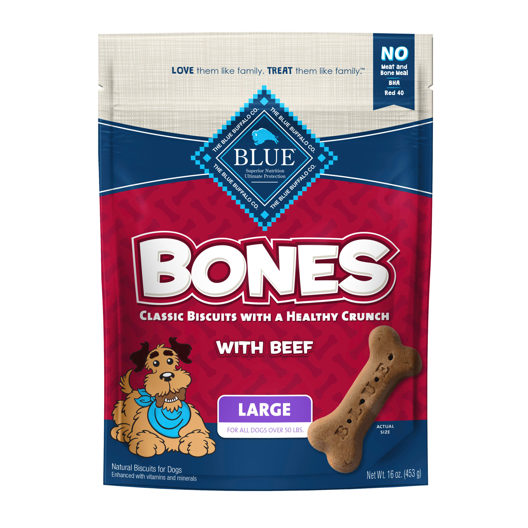 UPC 840243141753 product image for Blue Buffalo Bones Natural Crunchy Beef Flavor Large Dog Biscuits, 16 oz. | upcitemdb.com