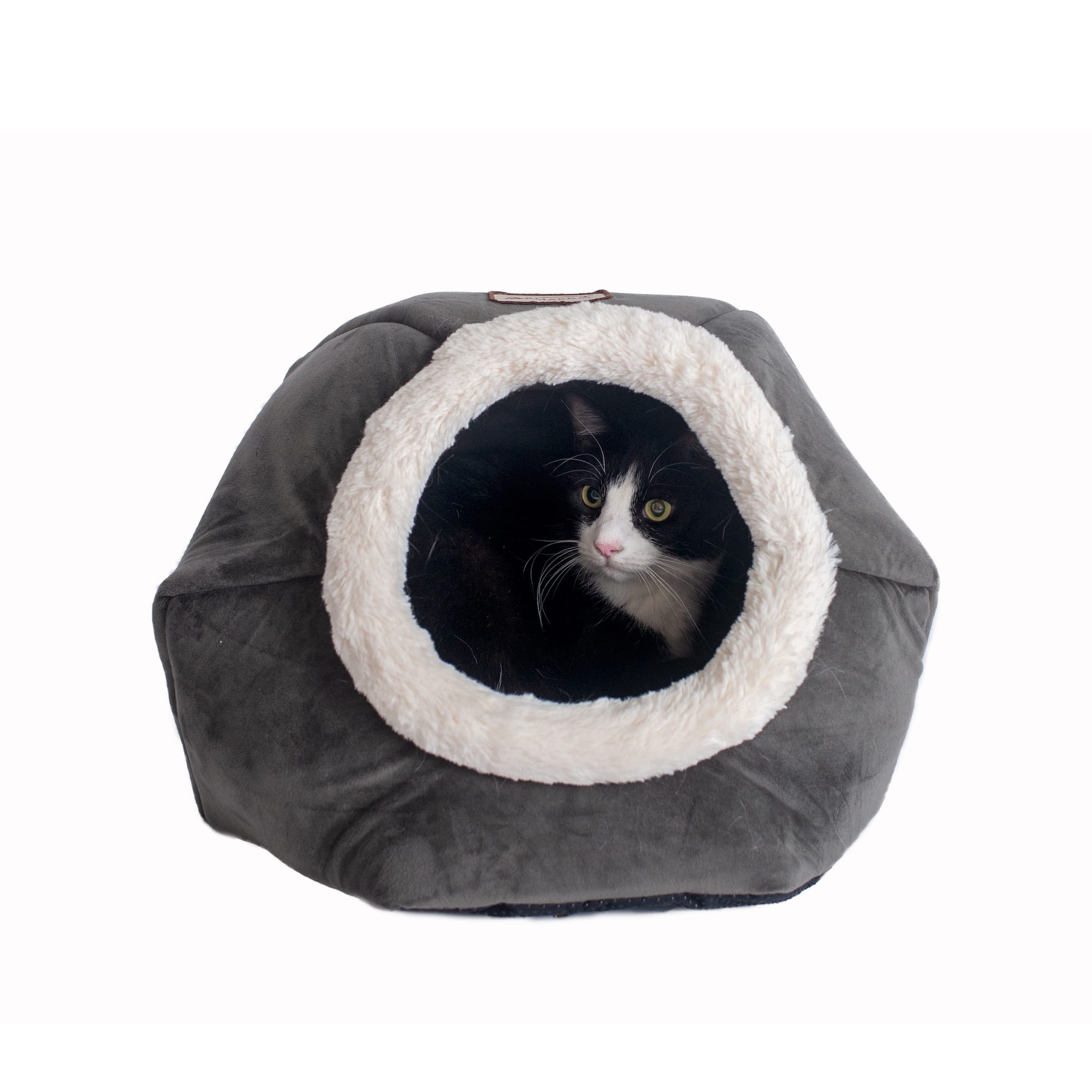Photos - Cat Bed / House Armarkat Gray Velvet Model C80CSH/MB Cat Bed, 18" L X 18" W X 14" 