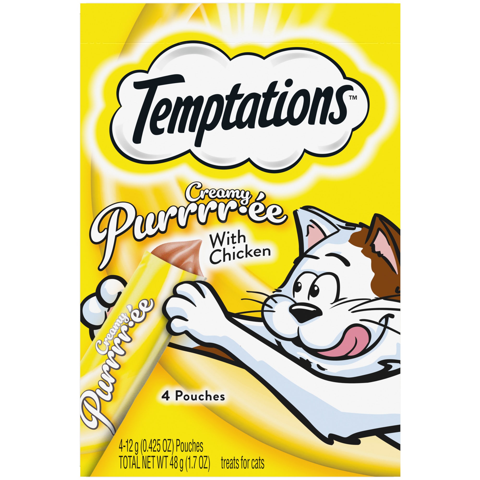 Photos - Cat Food Temptations Creamy Puree with Chicken Lickable, Squeezable Tre 