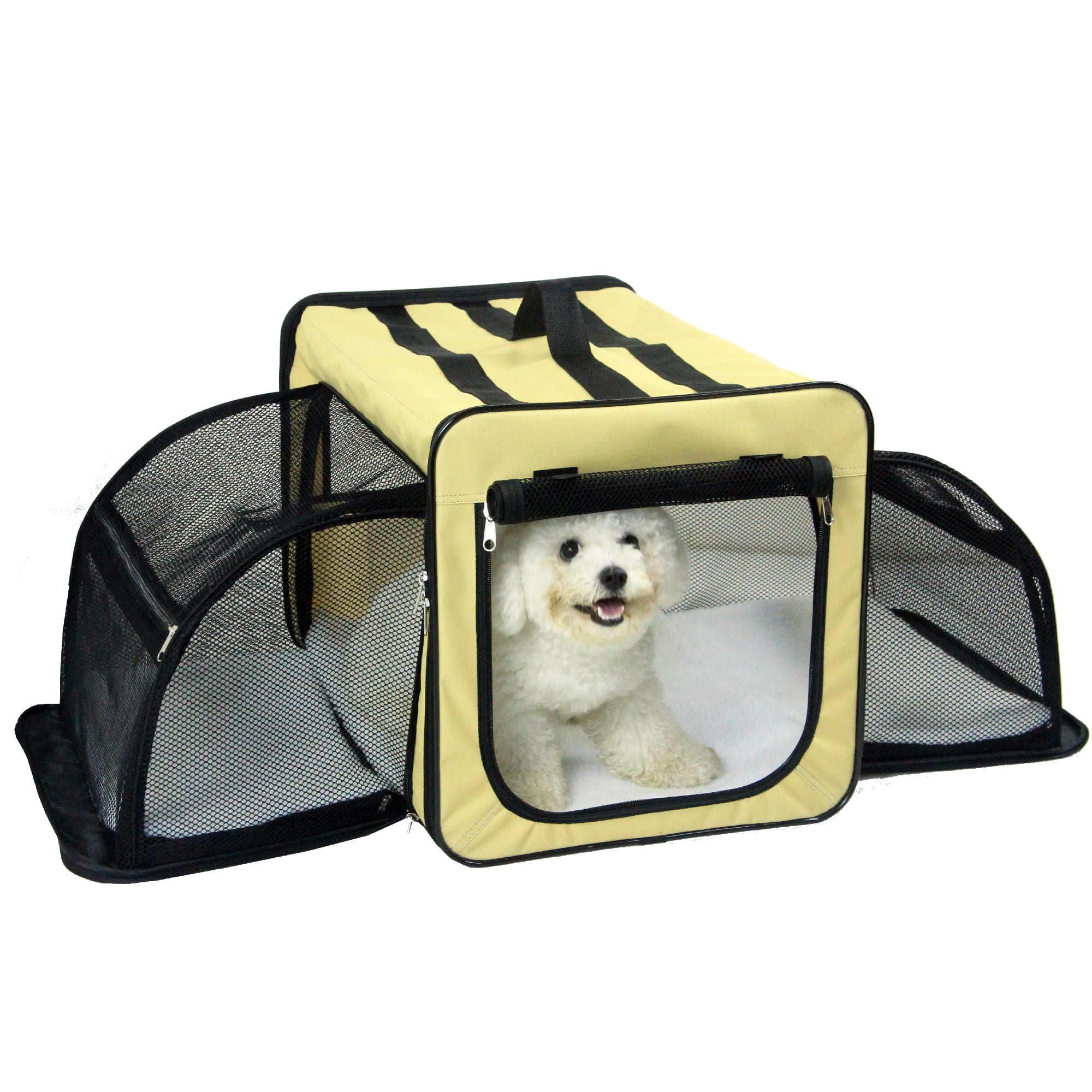 Photos - Pet Carrier / Crate Pet Life Kaki Capacious Dual-Expandable Wire Folding Lightweight 