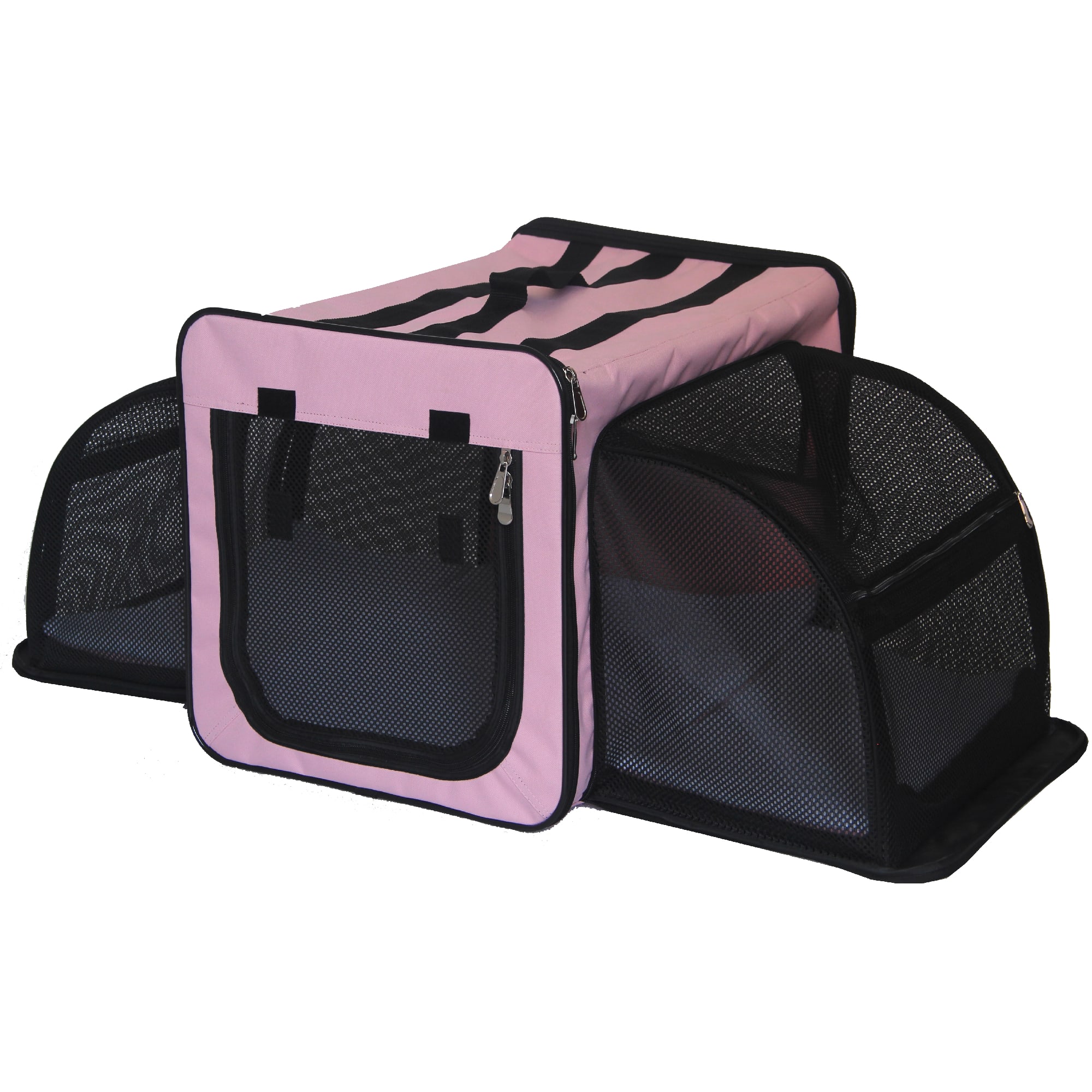 Photos - Pet Carrier / Crate Pet Life Pink Capacious Dual-Expandable Wire Folding Lightweight 