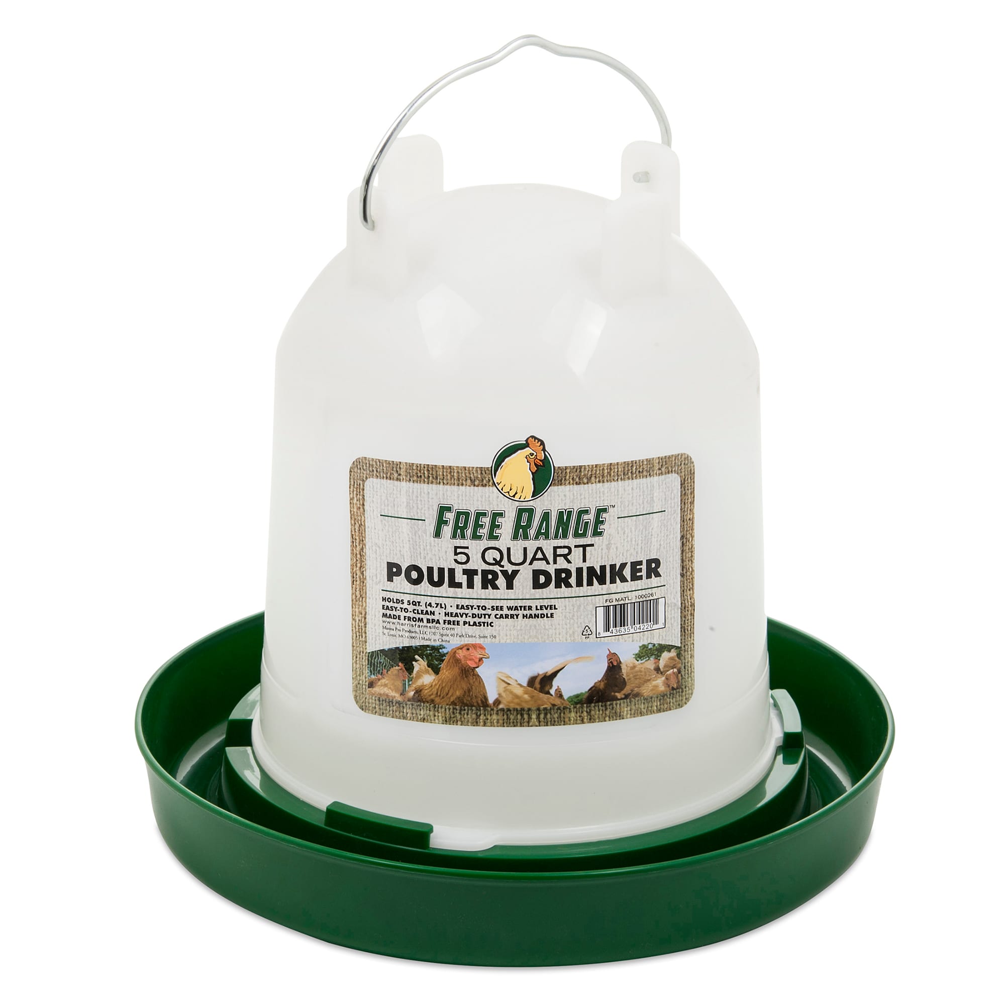 UPC 843635042201 product image for Manna Pro Harris Farms Hanging Poultry Waterer 5 QUART, 1 LB | upcitemdb.com