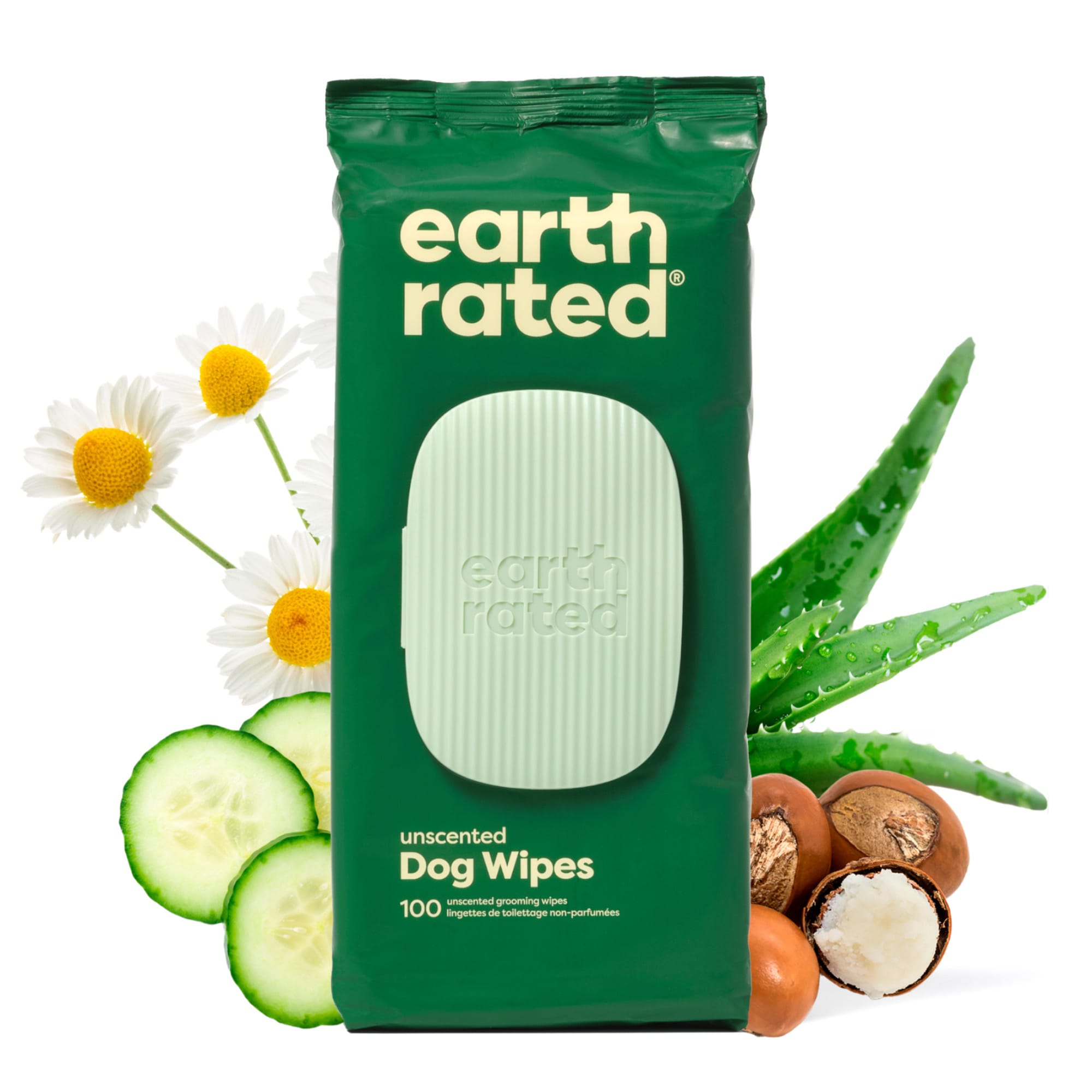 Earth Rated Unscented Dog Grooming Wipes  100 Count