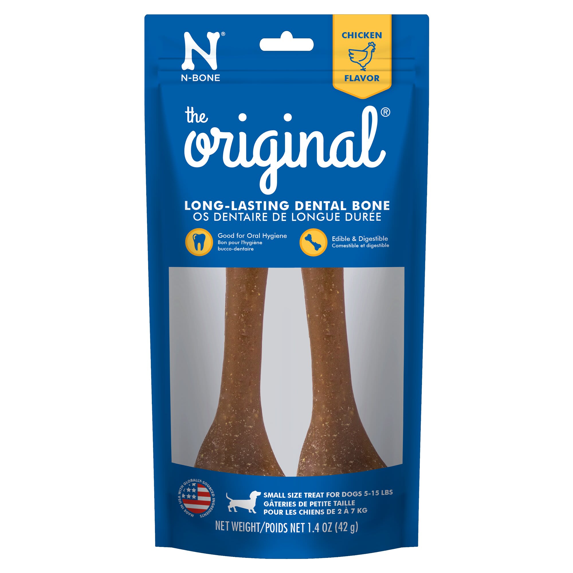 UPC 657546201141 product image for N-Bone Original Chicken Flavor Long Lasting Small Dental Bone for Dogs, 1.4 oz. | upcitemdb.com