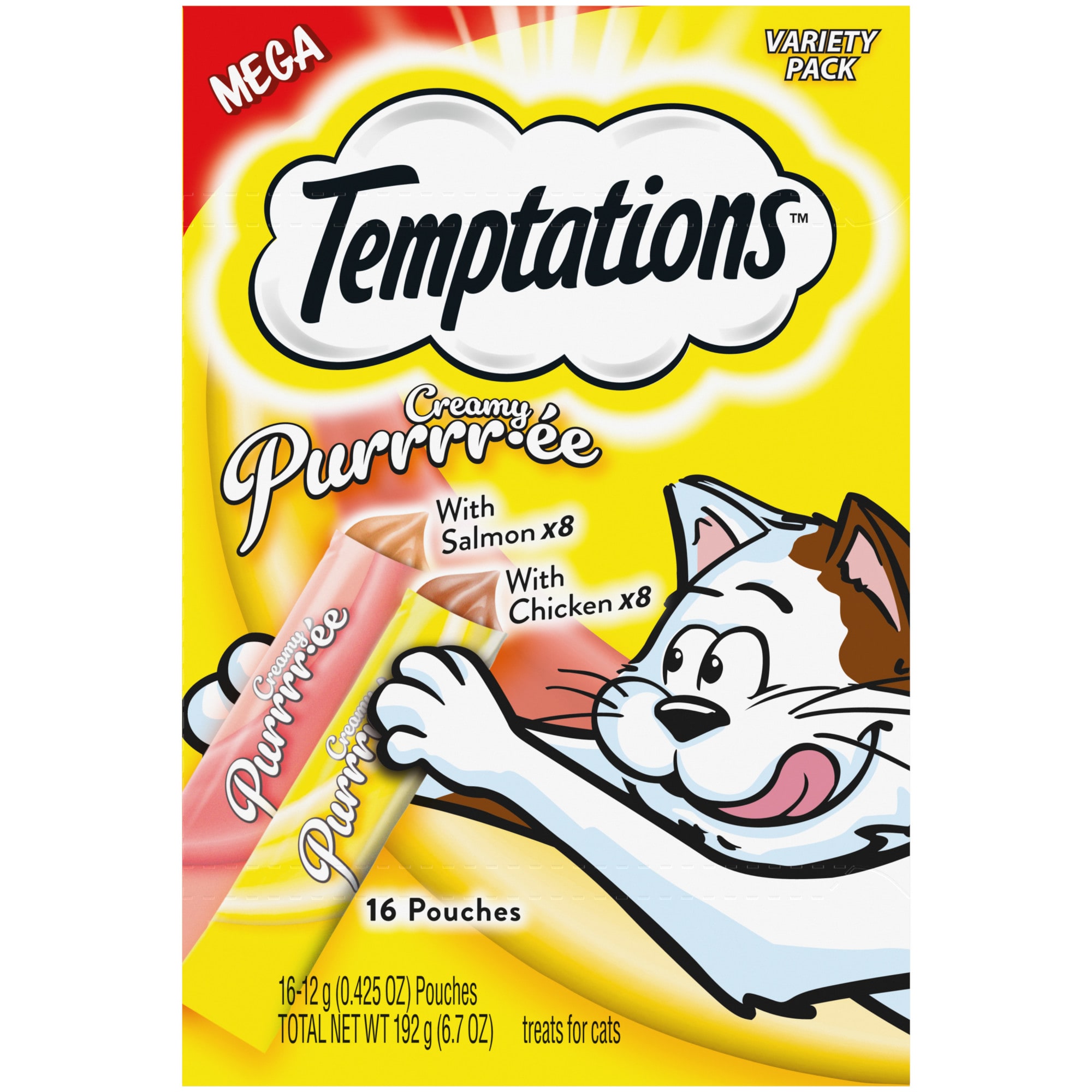 Photos - Cat Food Temptations Creamy Puree with Chicken and Salmon Lickable, Squ 
