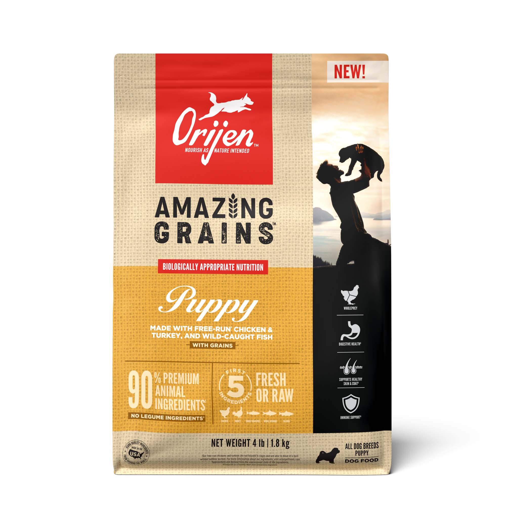 UPC 064992720414 product image for ORIJEN High Protein Amazing Grains Dry Puppy Food 4 lbs. | upcitemdb.com