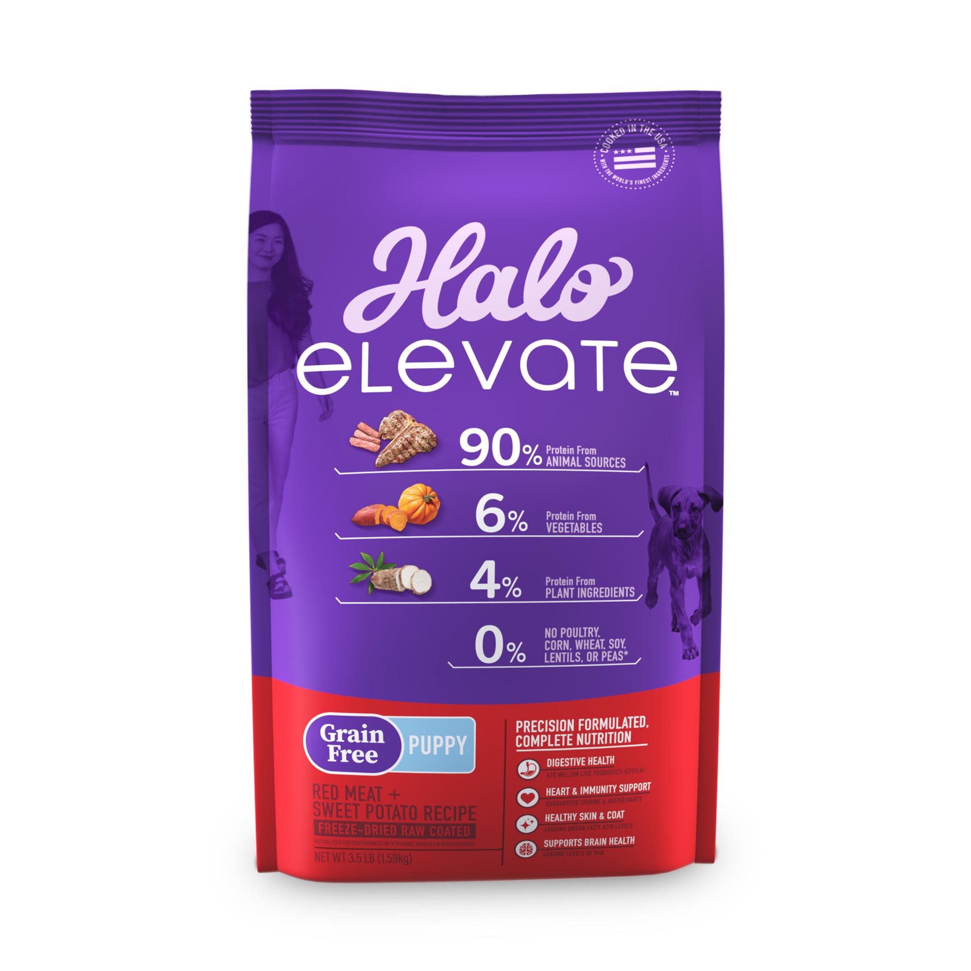 Halo Elevate Dog Grain Free Puppy Red Meat Recipe Dry Food, 3.5 lbs -  54203