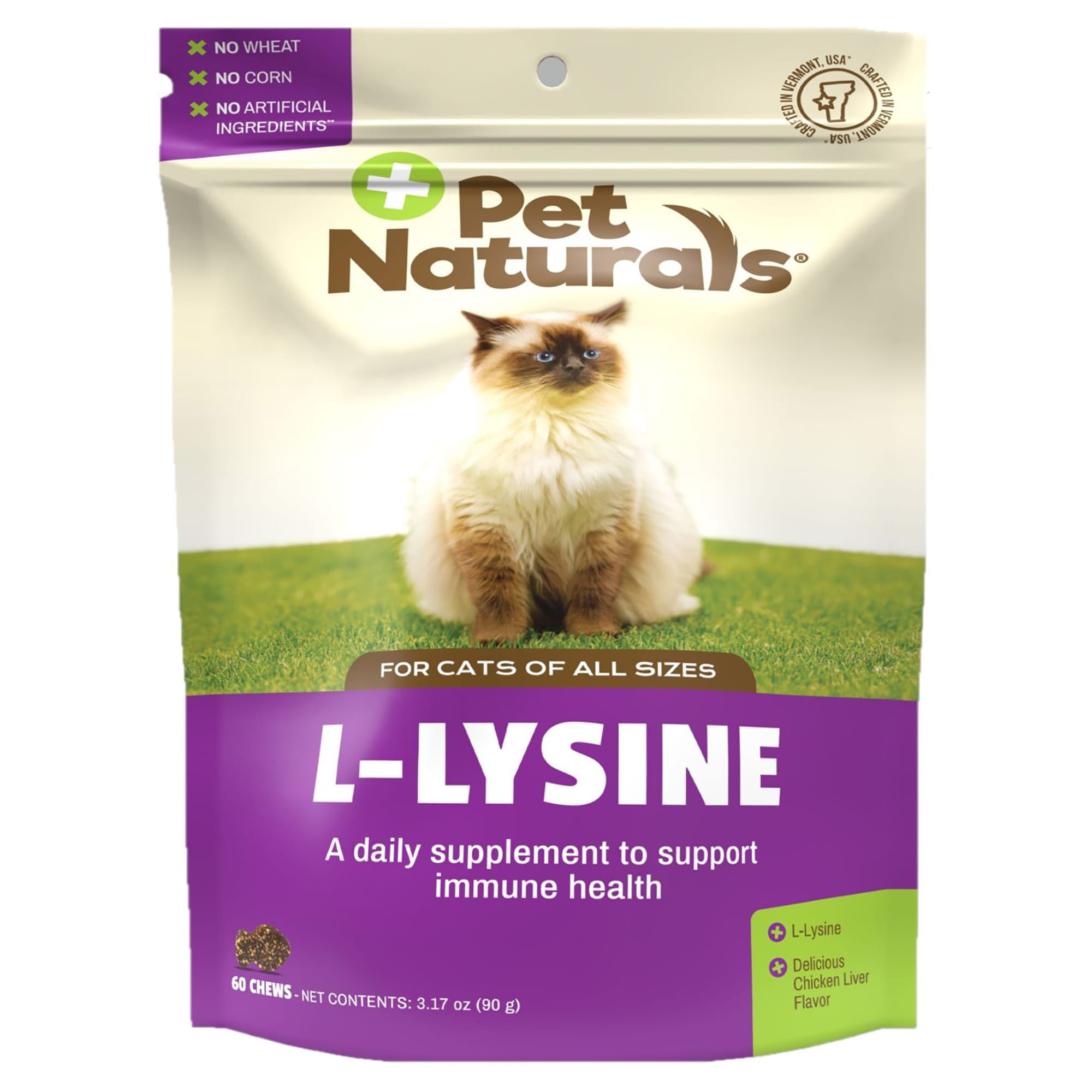 Photos - Dog Medicines & Vitamins Pet Naturals of Vermont Pet Naturals Pet Naturals Lysine Immune Support Chicken Liver Flavor Cat C 